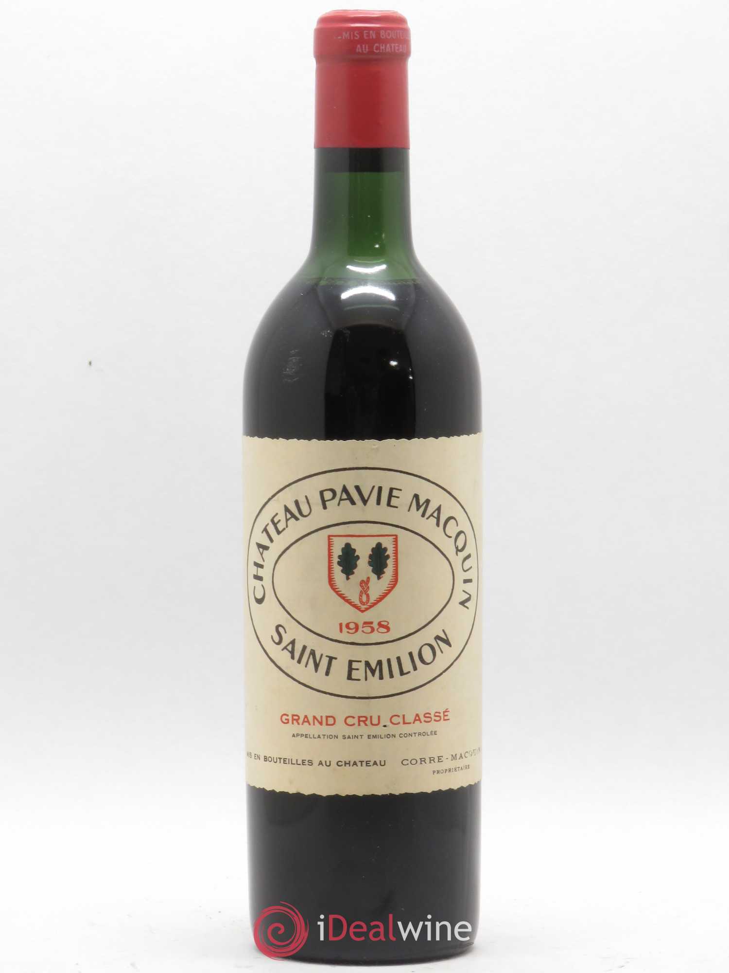 Château Pavie Macquin 1er Grand Cru Classé B 1958 - Lot de 1 bouteille - 0
