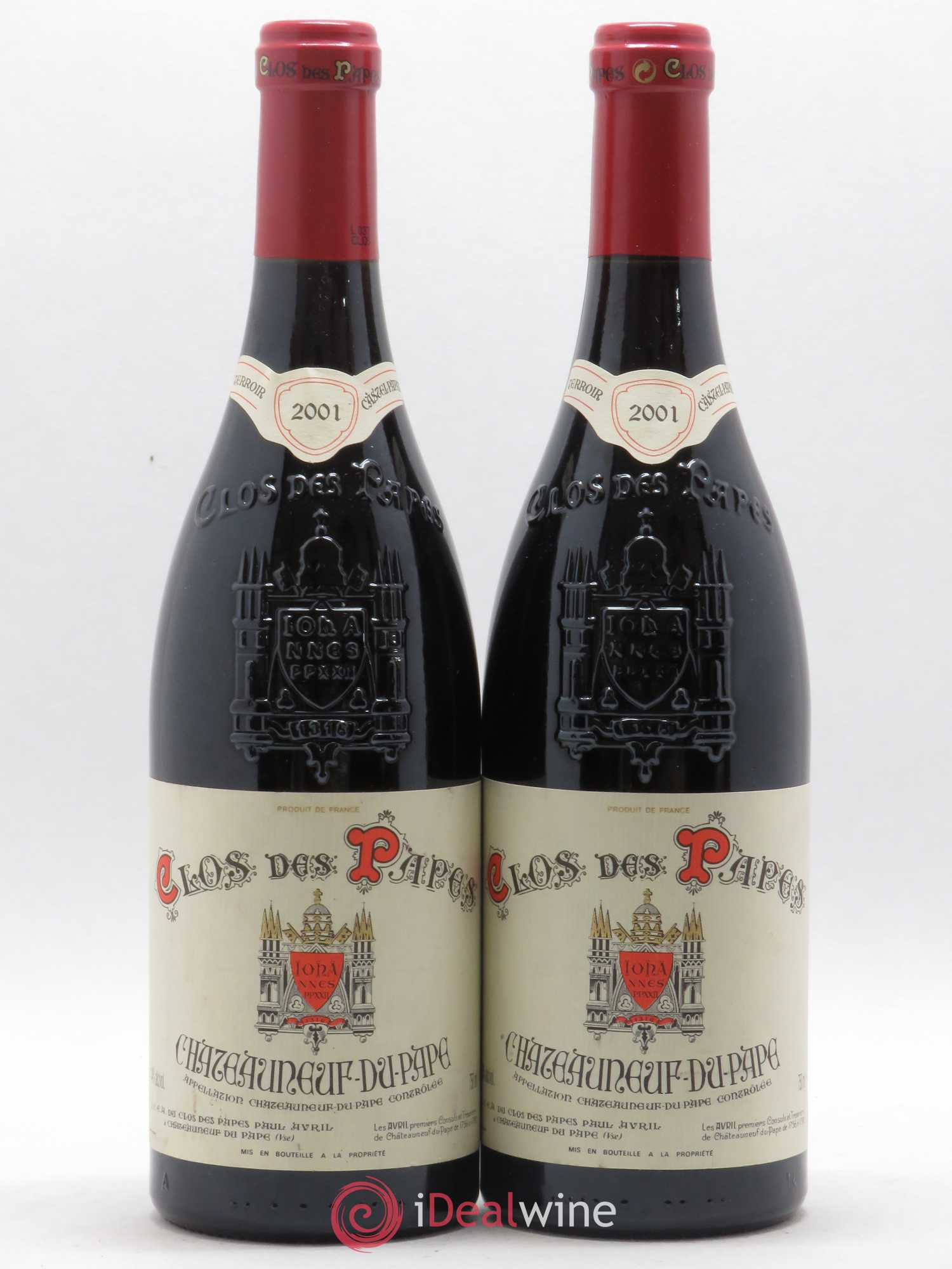 Châteauneuf-du-Pape Clos des Papes - Paul Avril 2001 - Lot de 2 bouteilles - 0