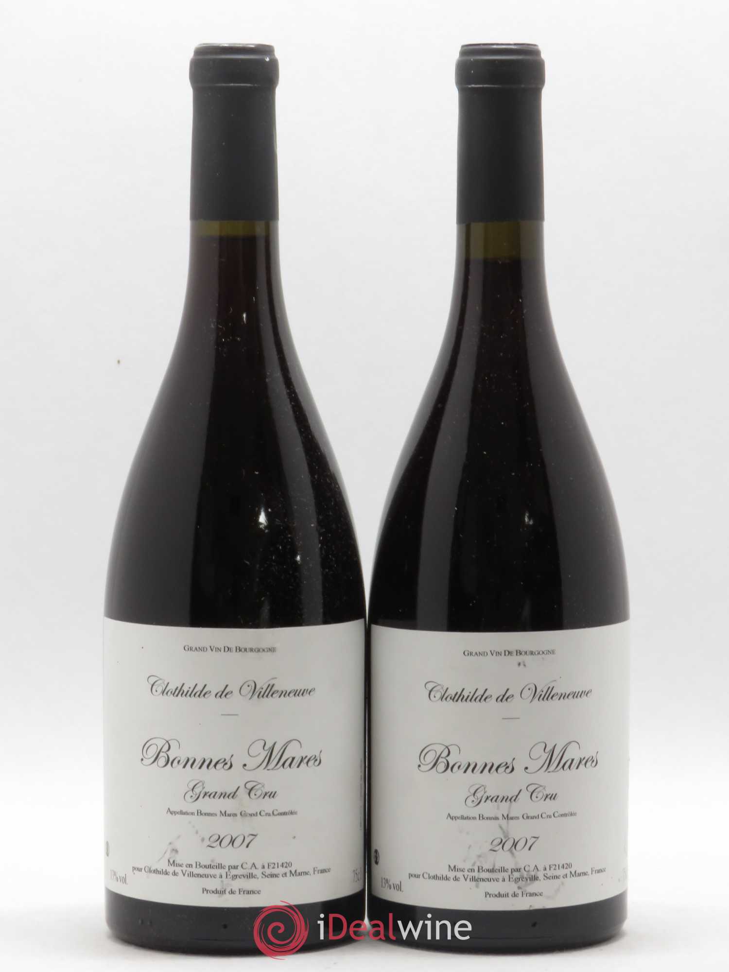 Bonnes-Mares Grand Cru Clothilde de Villeneuve (sans prix de réserve) 2007 - Posten von 2 Flaschen - 0