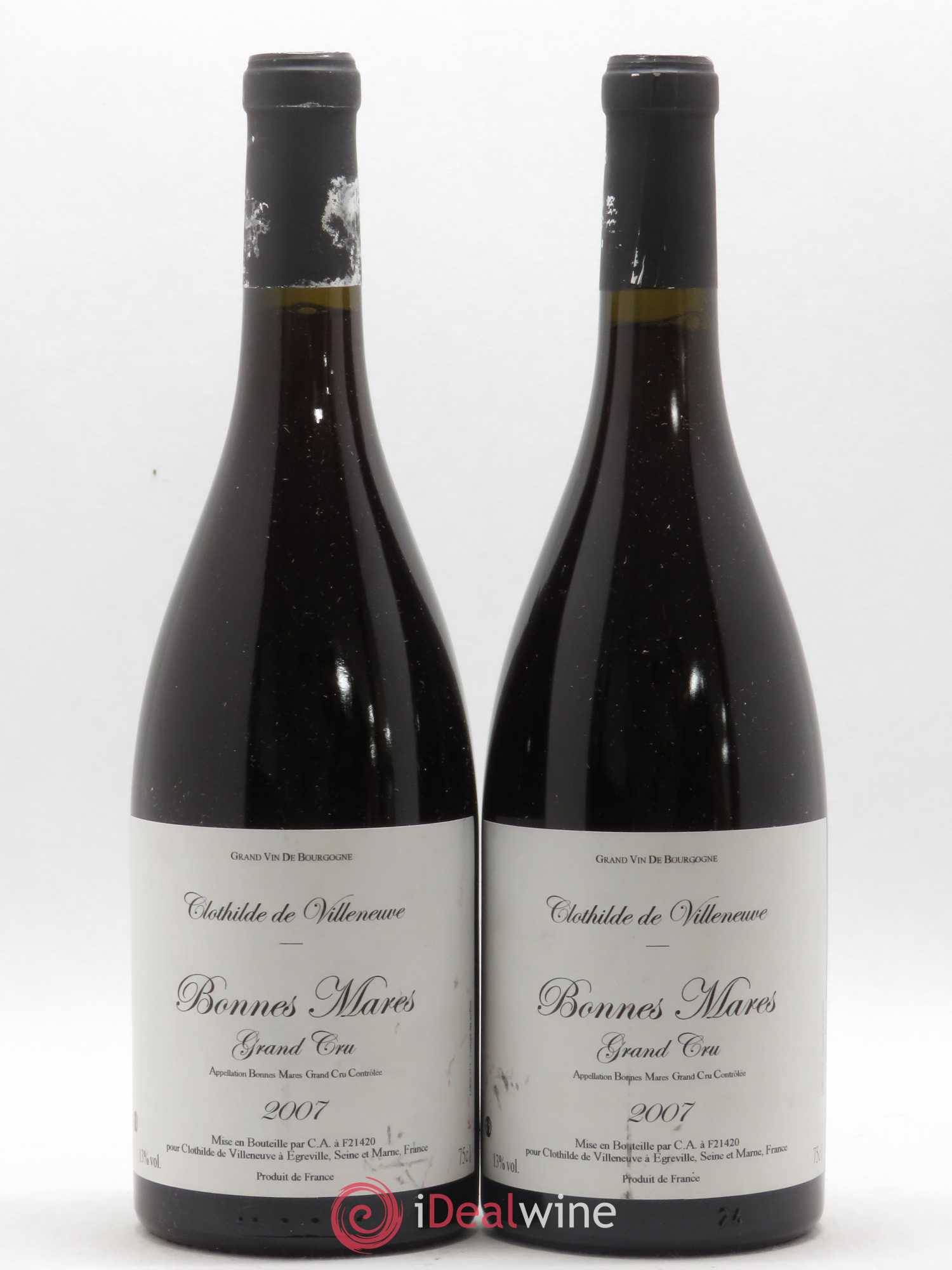 Bonnes-Mares Grand Cru Clothilde de Villeneuve (sans prix de réserve) 2007 - Posten von 2 Flaschen - 0