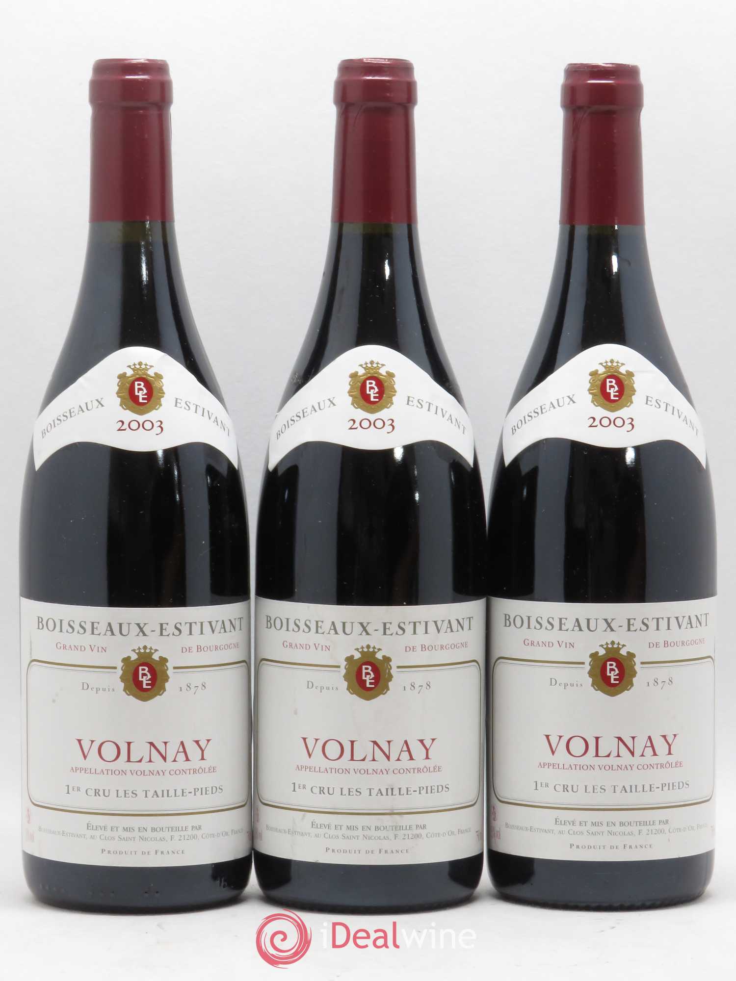 Volnay 1er Cru Les Taille Pieds Boisseaux Estivant 2003 - Posten von 3 Flaschen - 0