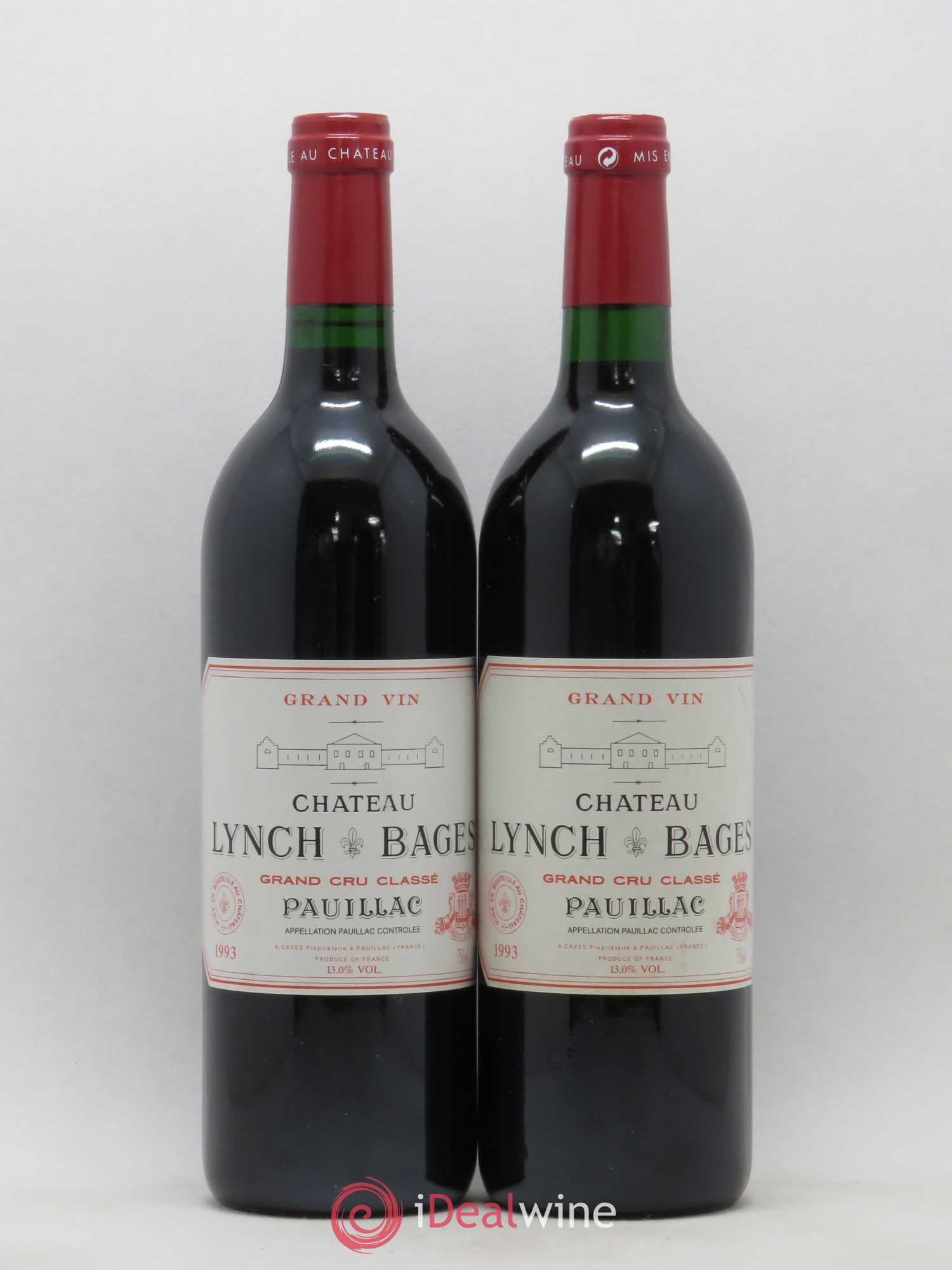 Château Lynch Bages 5ème Grand Cru Classé 1993 - Lot de 2 bouteilles - 0