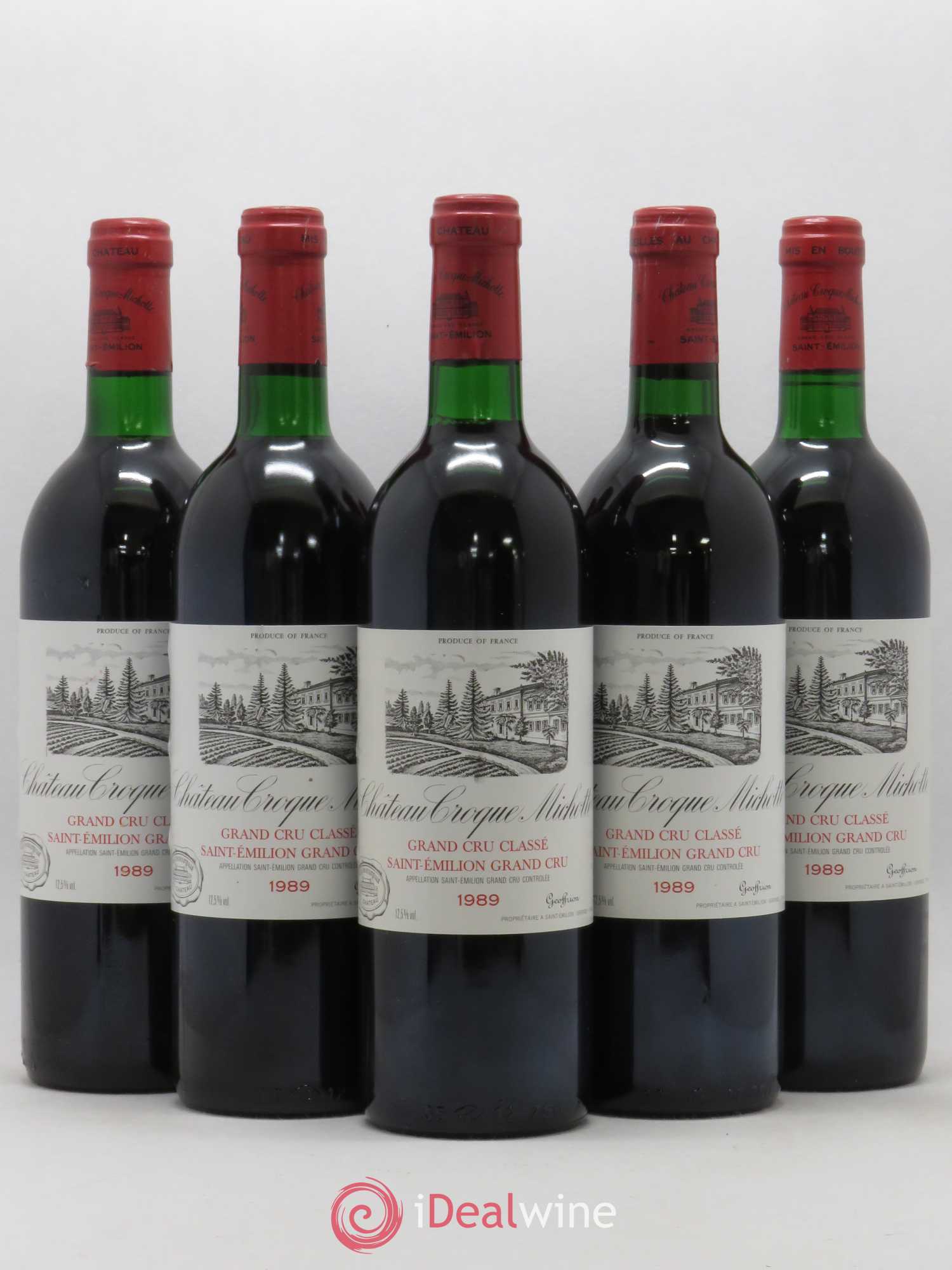 Château Croque Michotte 1989 - Lot de 5 bouteilles - 0