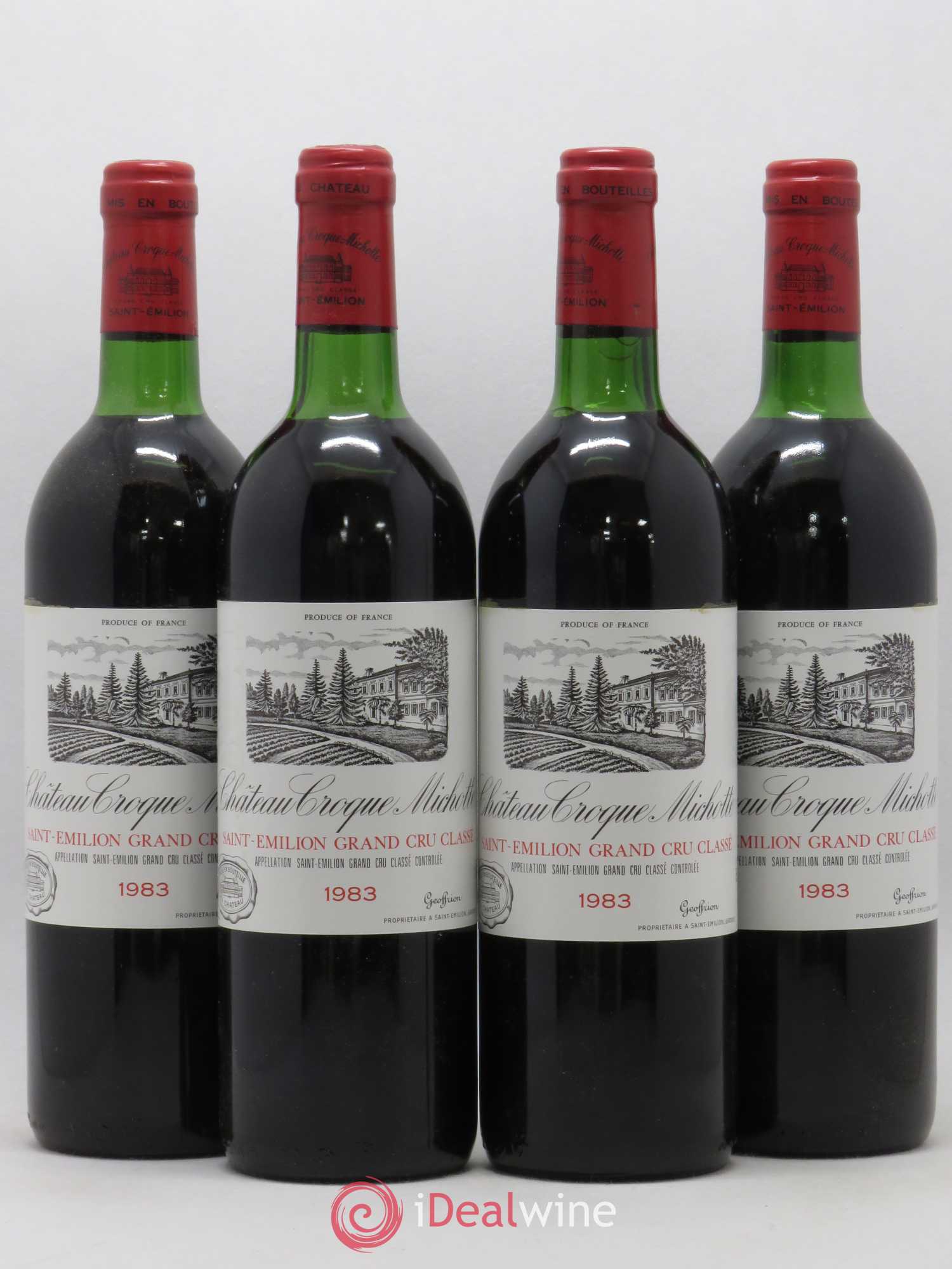 Château Croque Michotte 1983 - Lot de 4 bouteilles - 0