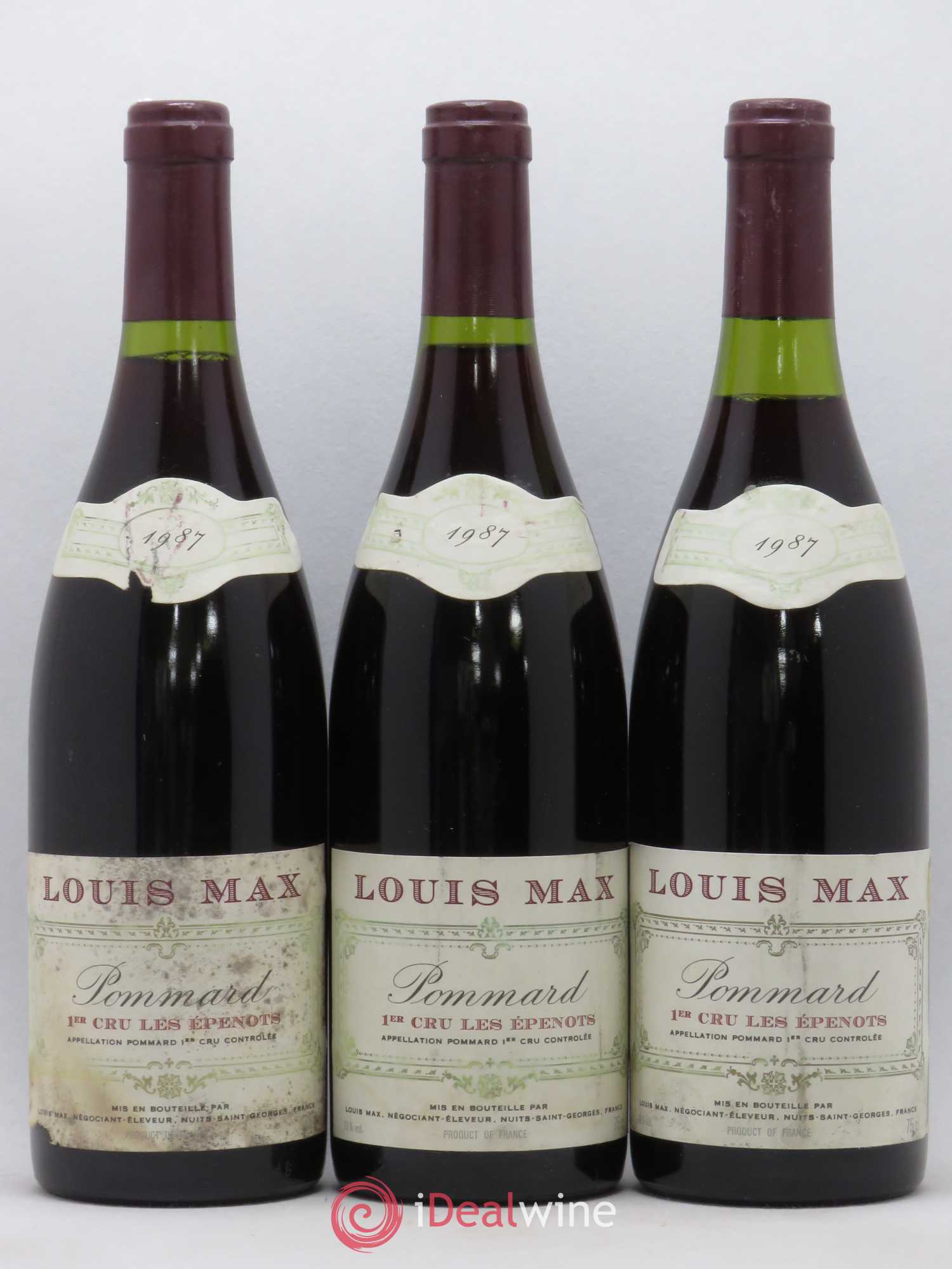 Pommard 1er Cru Les Epenots Louis Max 1987 - Lot de 3 bouteilles - 0