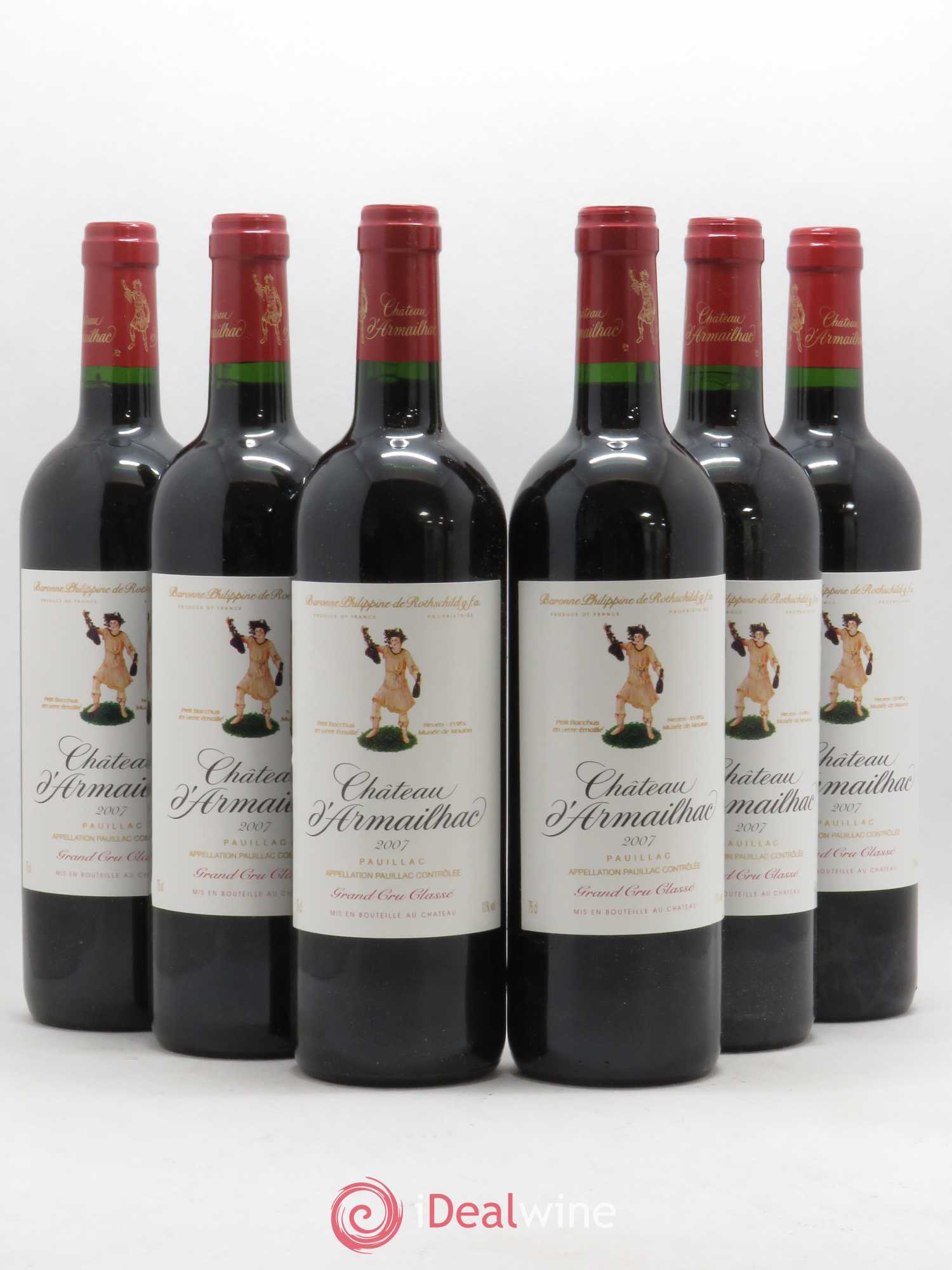 Château d' Armailhac - Mouton Baron(ne) Philippe 5ème Grand Cru Classé 2007 - Lot de 6 bouteilles - 0