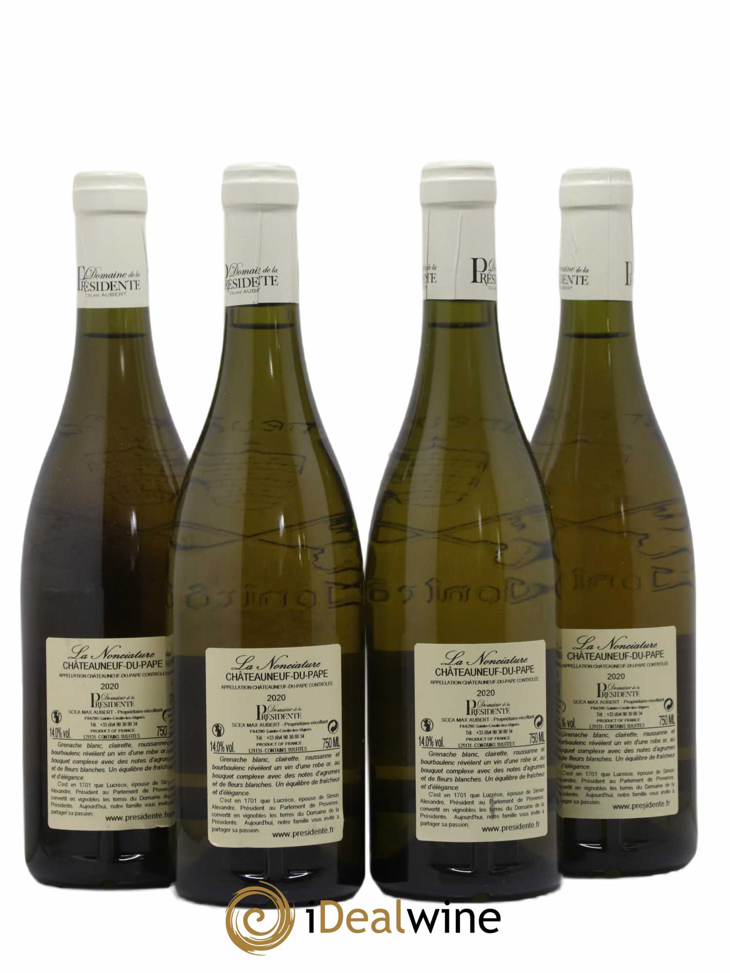 Châteauneuf-du-Pape La Nonciature Domaine de La Présidente 2020 - Lot de 4 bouteilles - 1