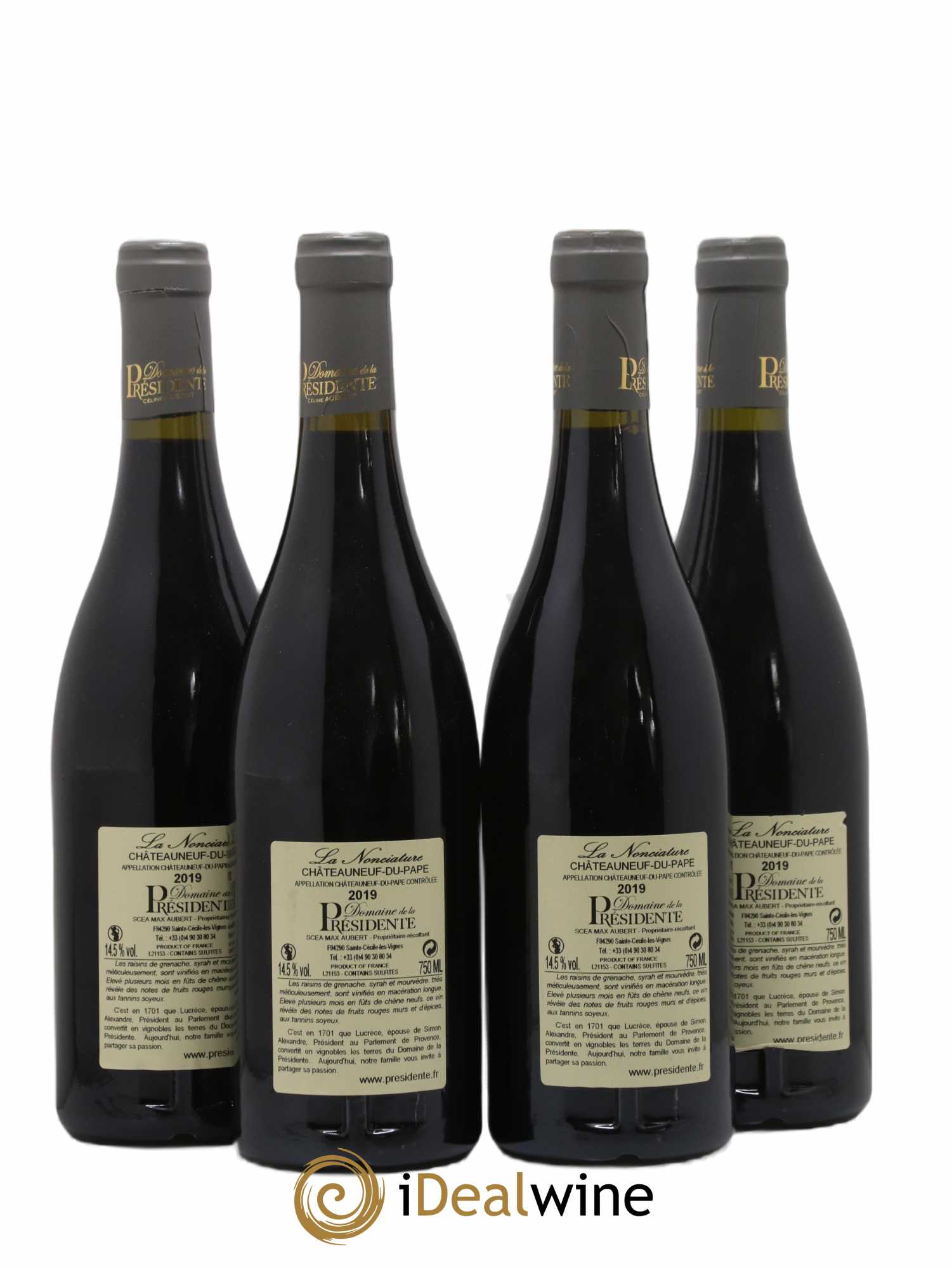 Châteauneuf-du-Pape La Nonciature Domaine de La Présidente 2019 - Lot de 4 bouteilles - 1