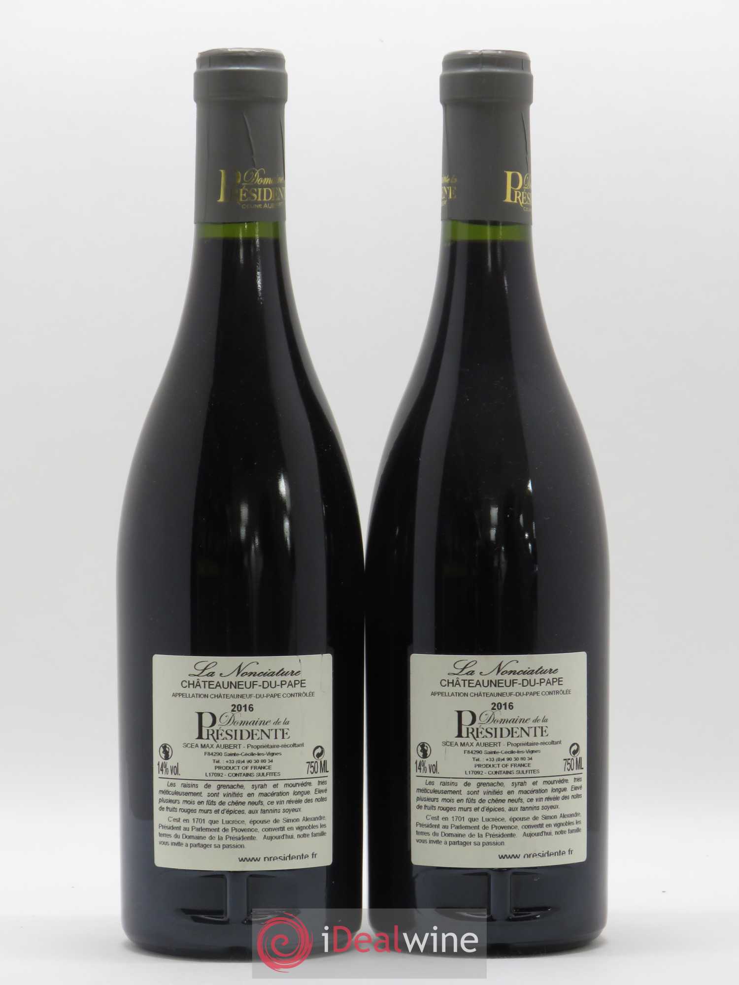 Châteauneuf-du-Pape Domaine de La Presidente La Nonciature 2016 - Posten von 2 Flaschen - 1
