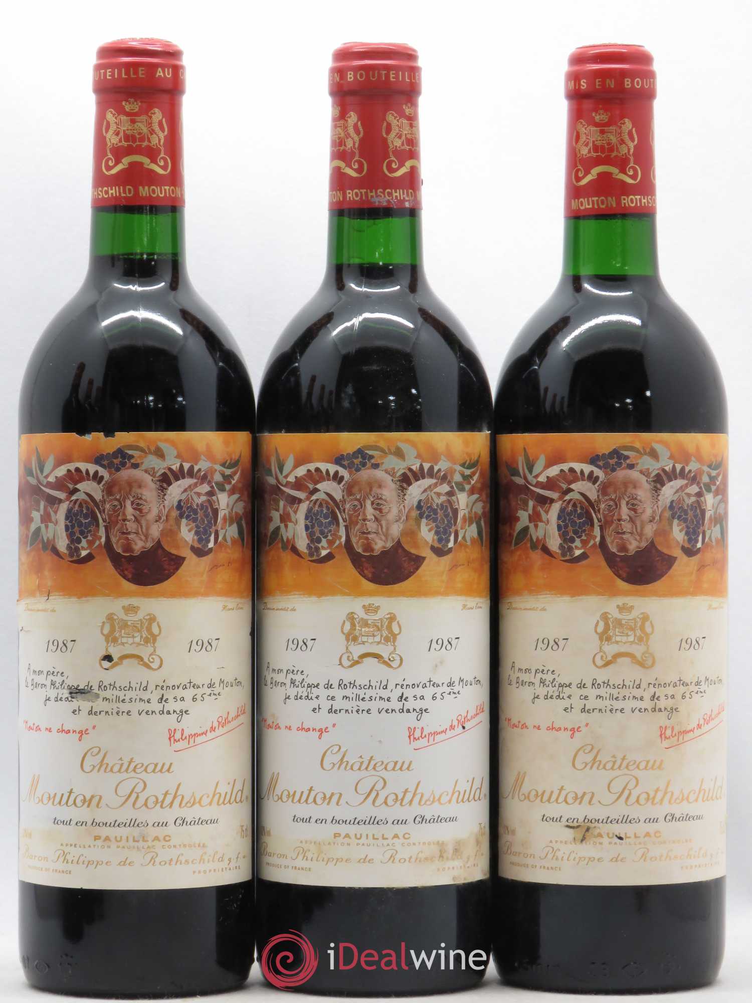Château Mouton Rothschild 1er Grand Cru Classé 1987 - Lot de 6 bouteilles - 1