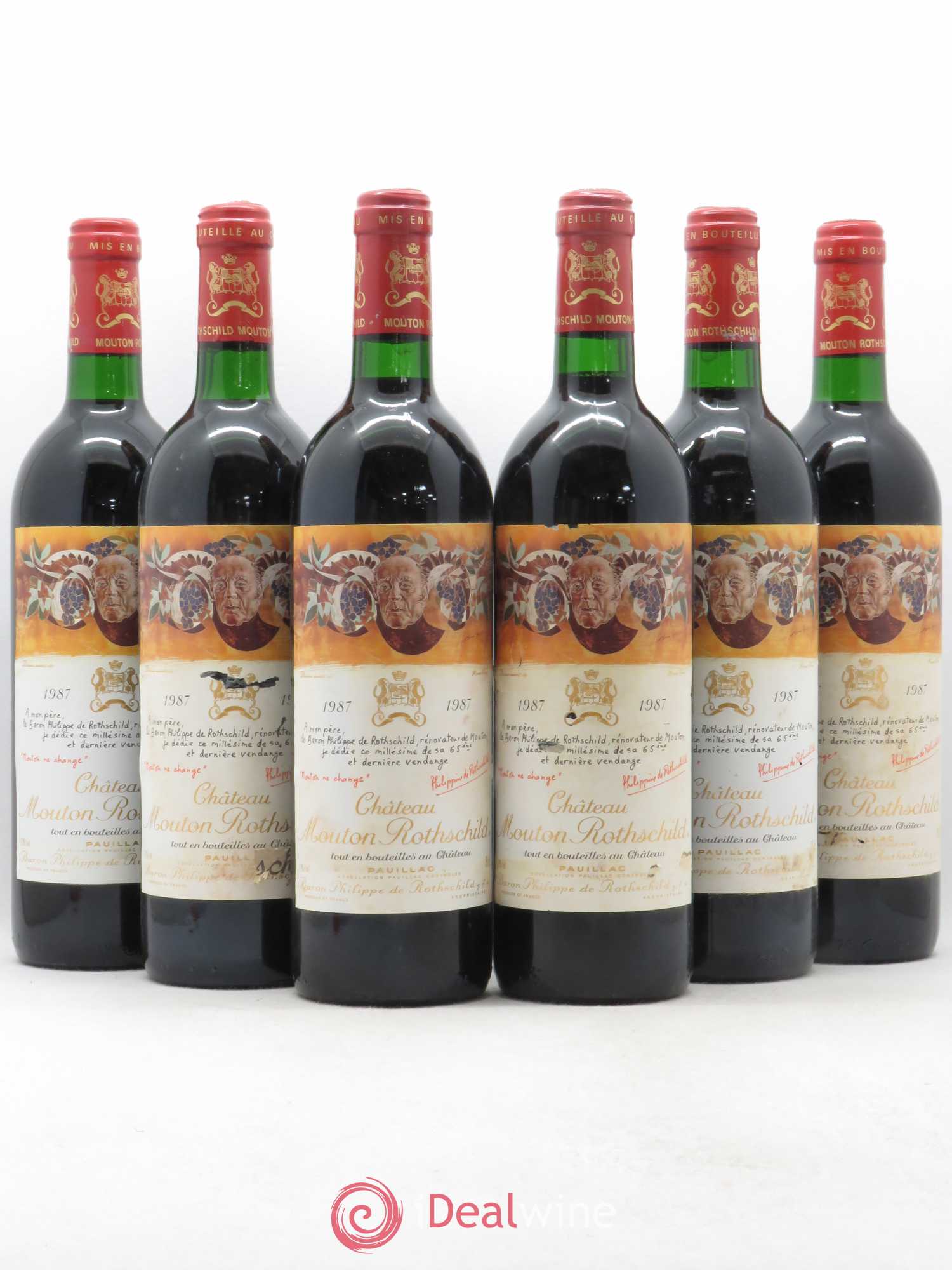 Château Mouton Rothschild 1er Grand Cru Classé 1987 - Lot de 6 bouteilles - 0