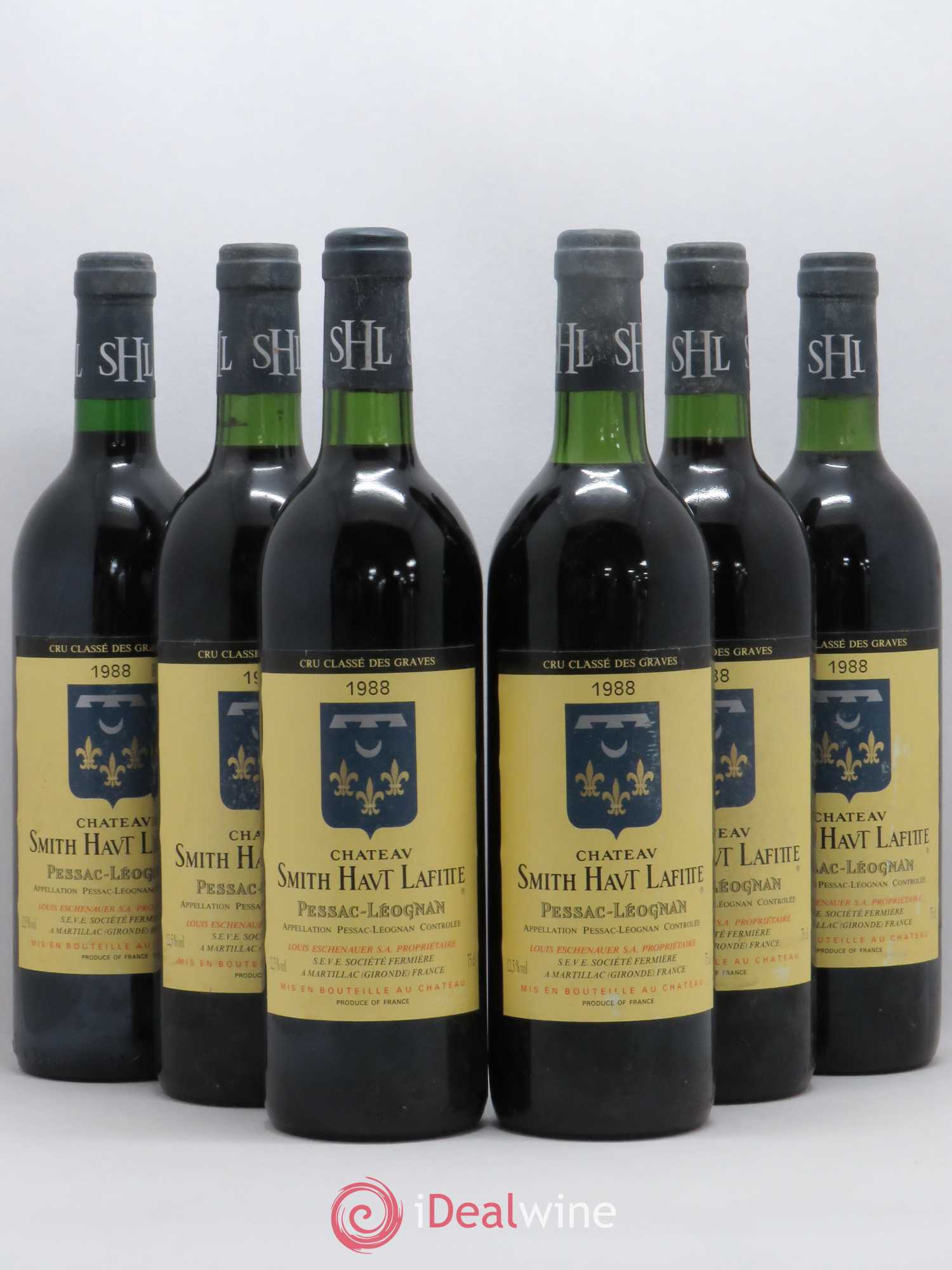 Château Smith Haut Lafitte Cru Classé de Graves 1988 - Lot de 6 bouteilles - 0