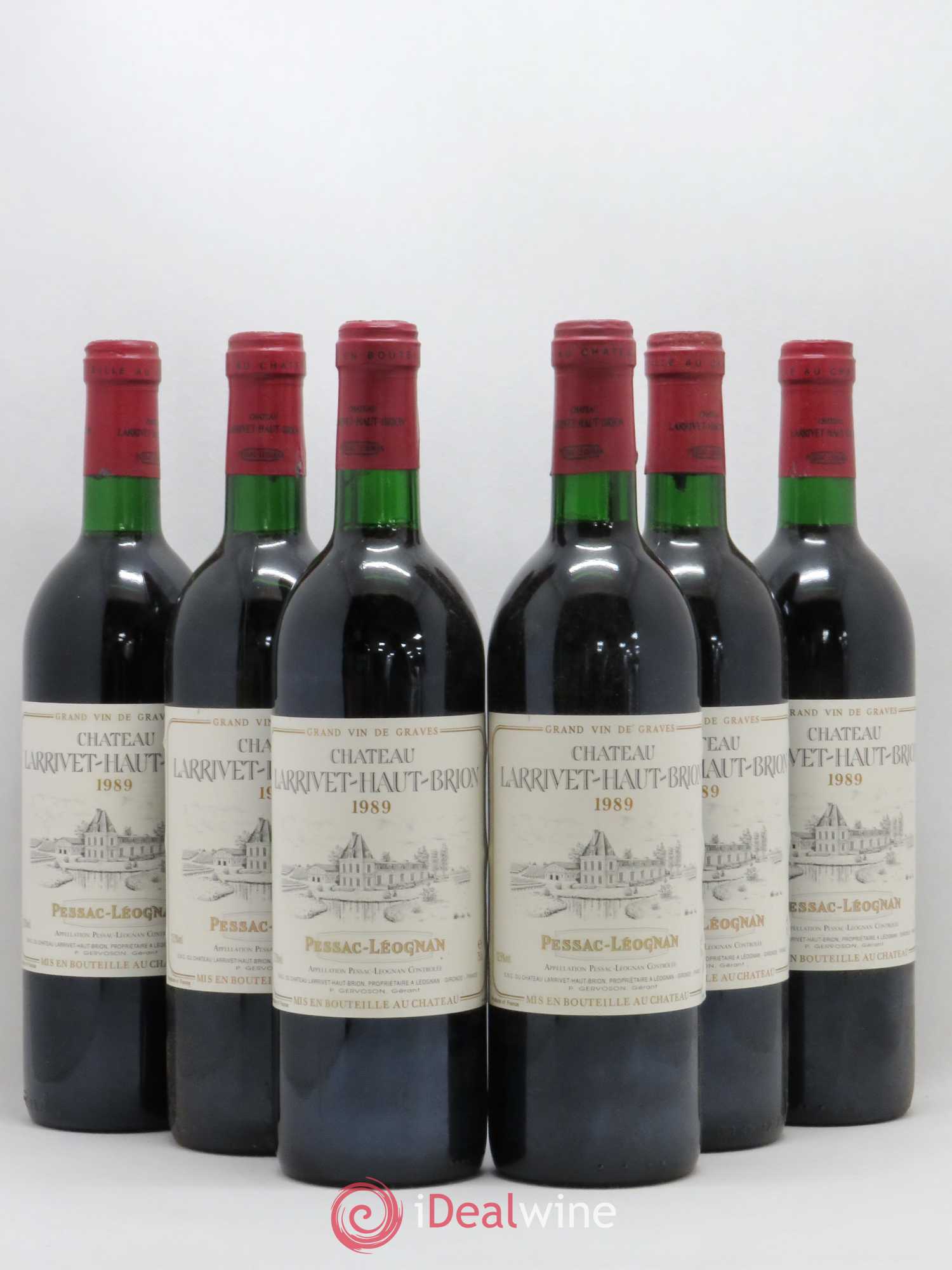 Château Larrivet Haut-Brion 1989 - Lot de 6 bouteilles - 0