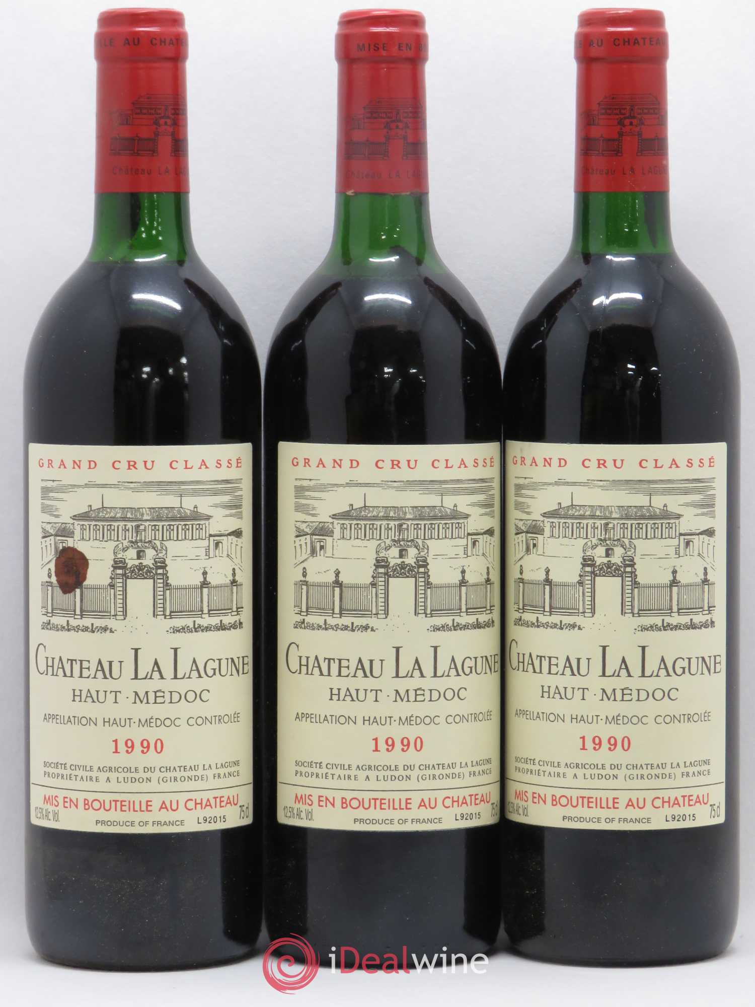 Château la Lagune 3ème Grand Cru Classé 1990 - Lot de 3 bouteilles - 0