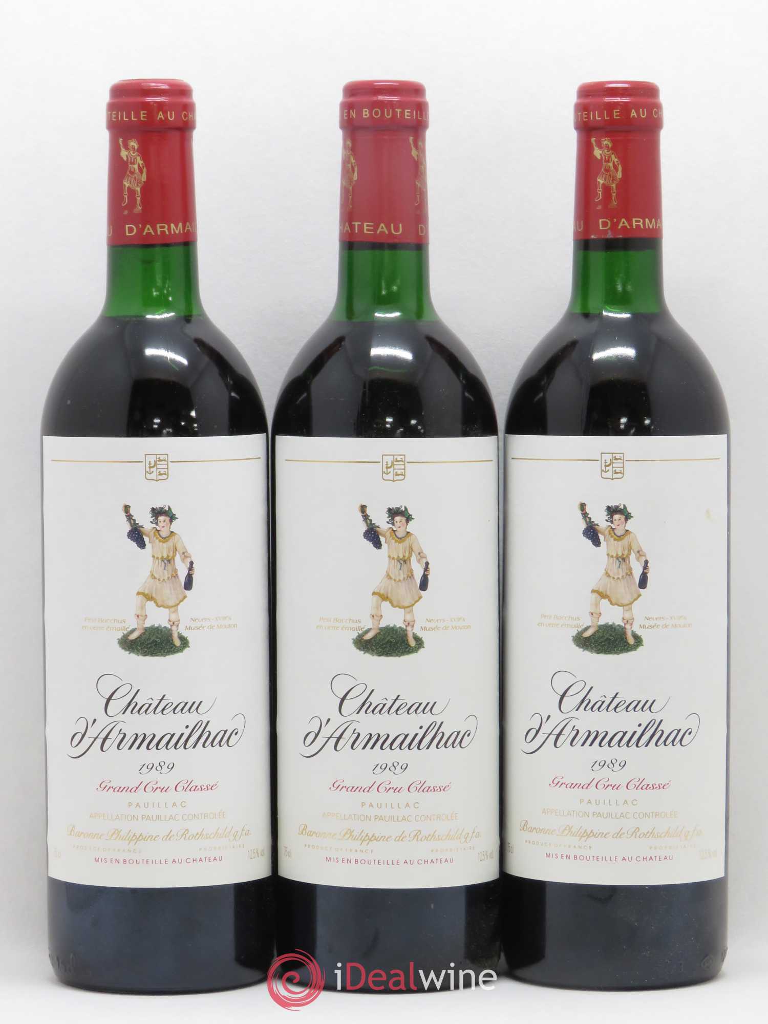 Château d' Armailhac - Mouton Baron(ne) Philippe 5ème Grand Cru Classé 1989 - Lot de 6 bouteilles - 1