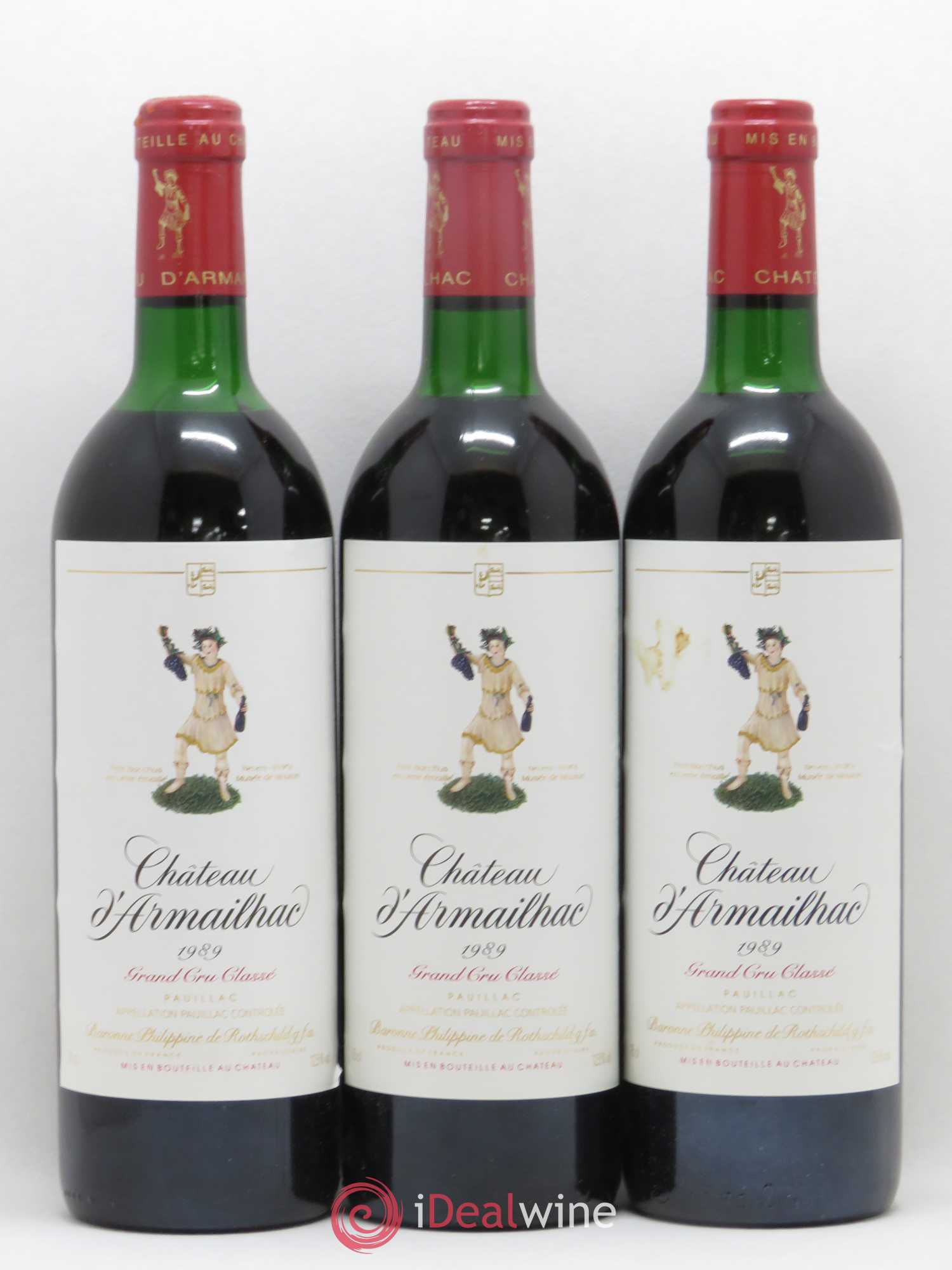 Château d' Armailhac - Mouton Baron(ne) Philippe 5ème Grand Cru Classé 1989 - Lot de 6 bouteilles - 2