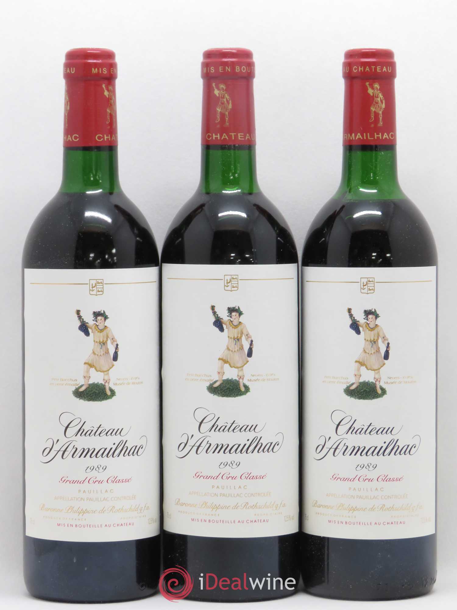 Château d' Armailhac - Mouton Baron(ne) Philippe 5ème Grand Cru Classé 1989 - Lot de 12 bouteilles - 3