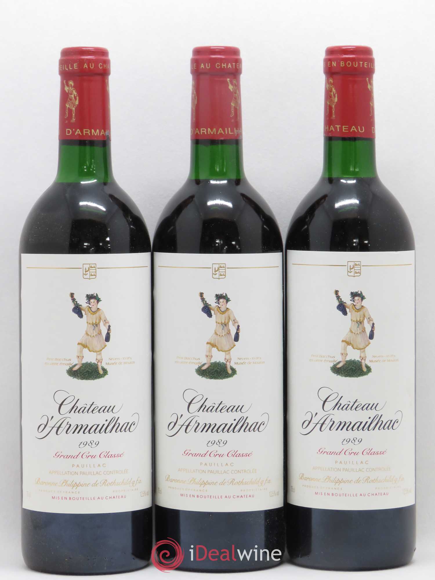 Château d' Armailhac - Mouton Baron(ne) Philippe 5ème Grand Cru Classé 1989 - Lot de 12 bouteilles - 4