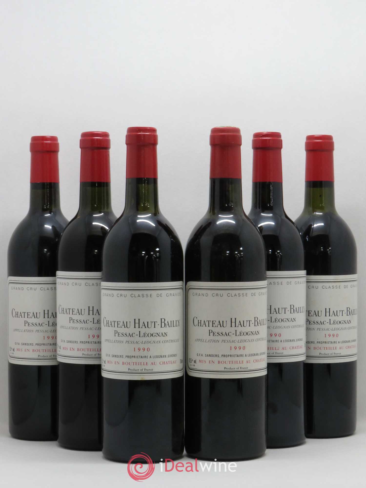 Château Haut-Bailly Cru Classé de Graves 1990 - Lot de 6 bouteilles - 0