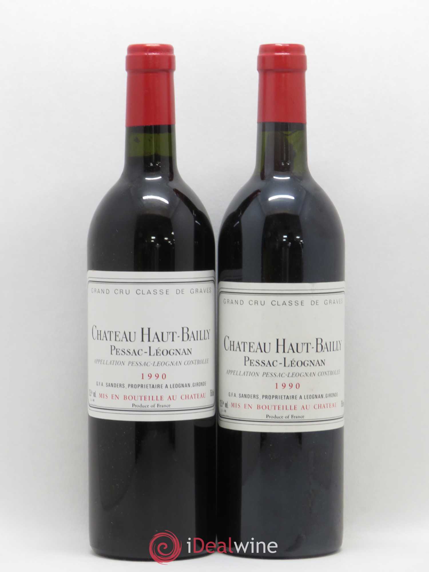 Château Haut-Bailly Cru Classé de Graves 1990 - Lot de 2 bouteilles - 0