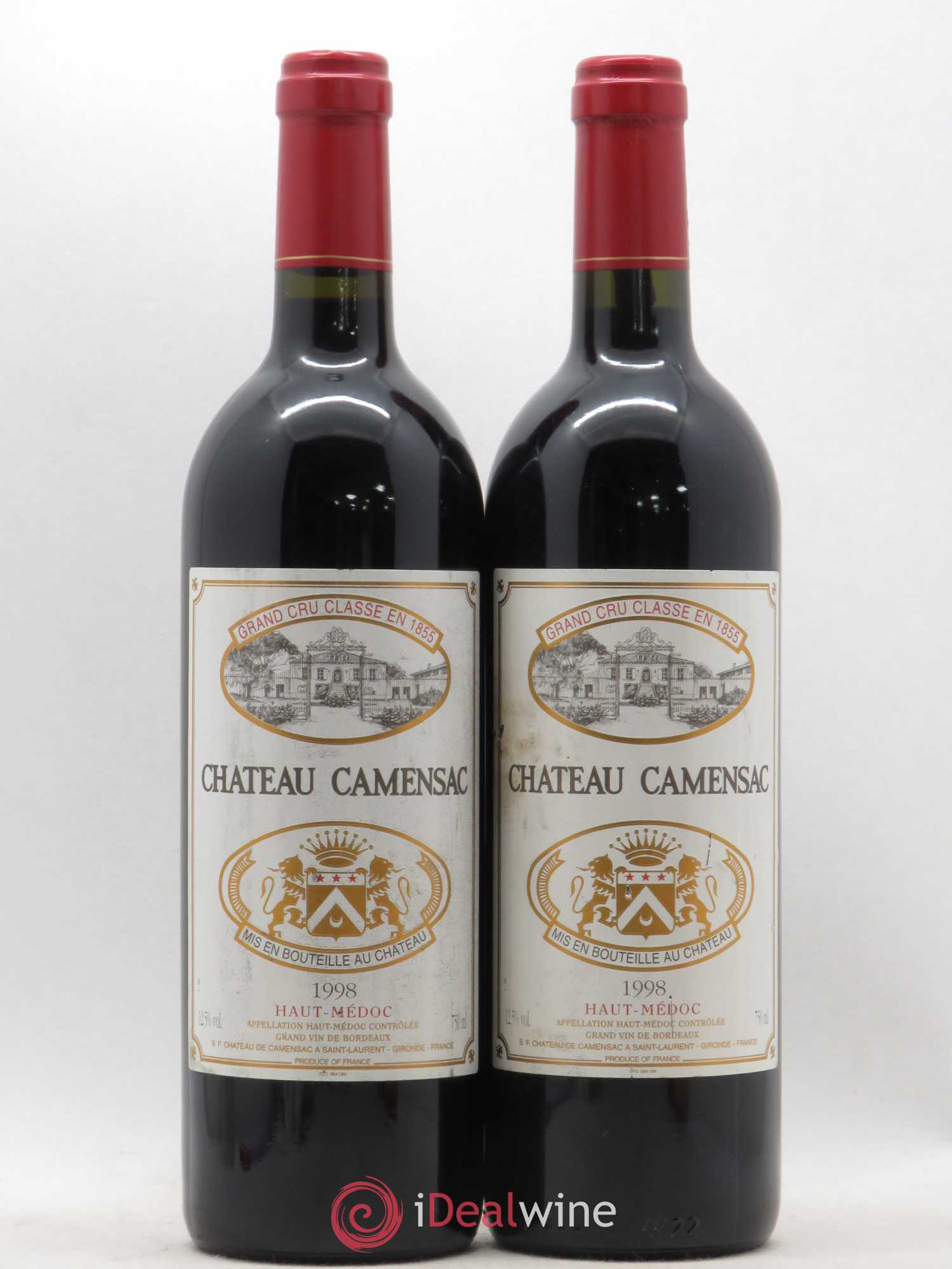 Château Camensac 5ème Grand Cru Classé 1998 - Lot de 2 bouteilles - 0