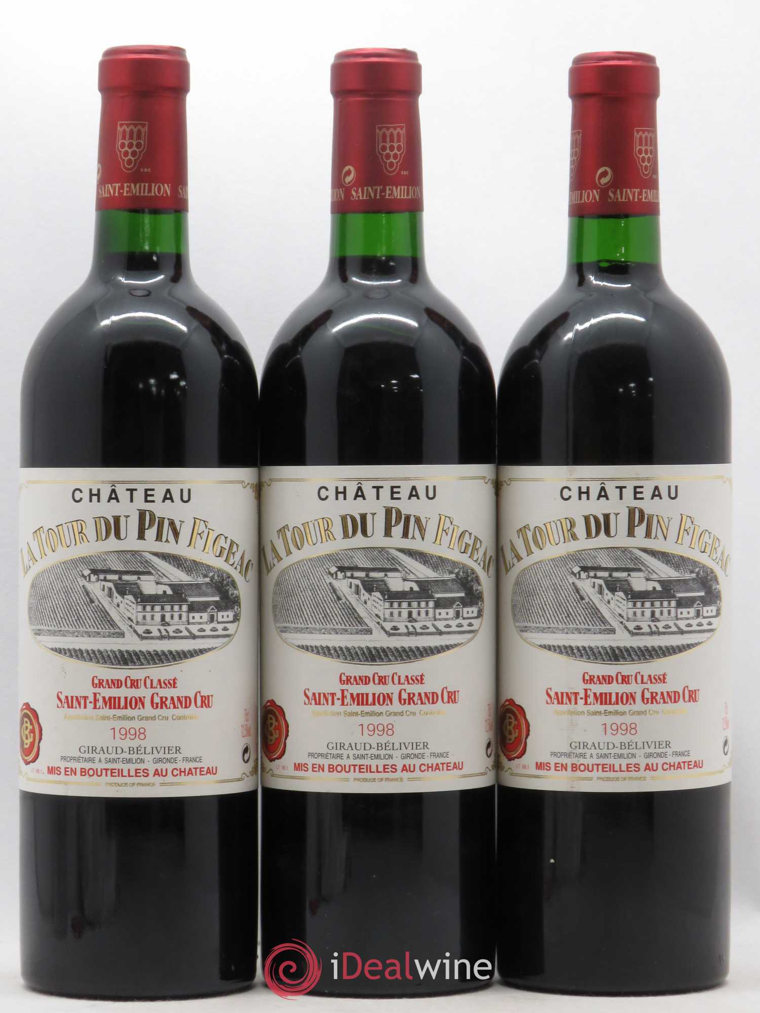 Château la Tour du Pin Figeac 1998 - Lot de 3 bouteilles - 0