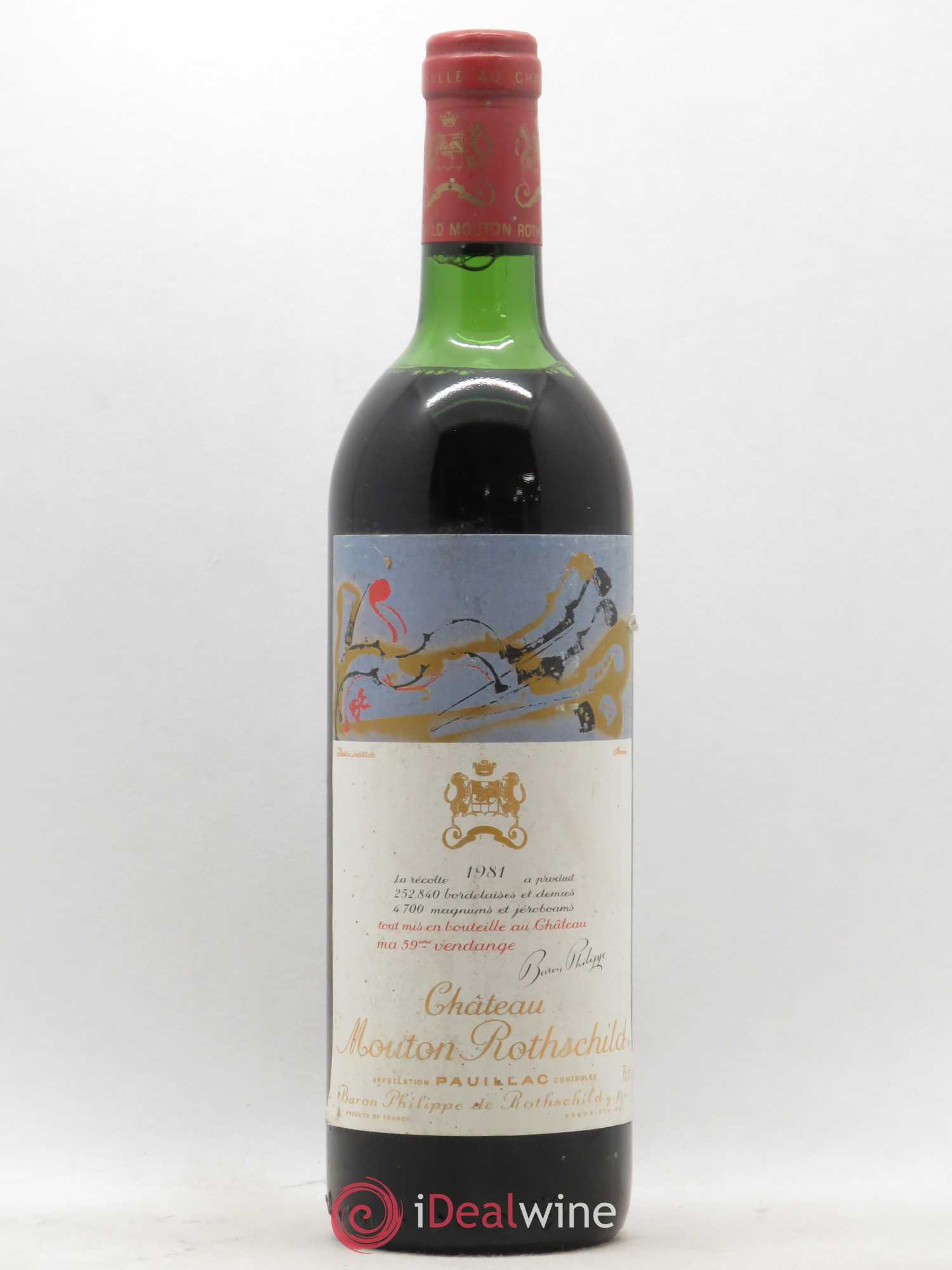 Château Mouton Rothschild 1er Grand Cru Classé 1981 - Lot de 1 bouteille - 0