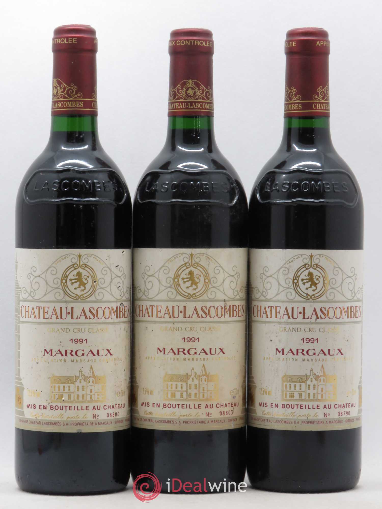 Château Lascombes 2ème Grand Cru Classé 1991 - Lot de 3 bouteilles - 0