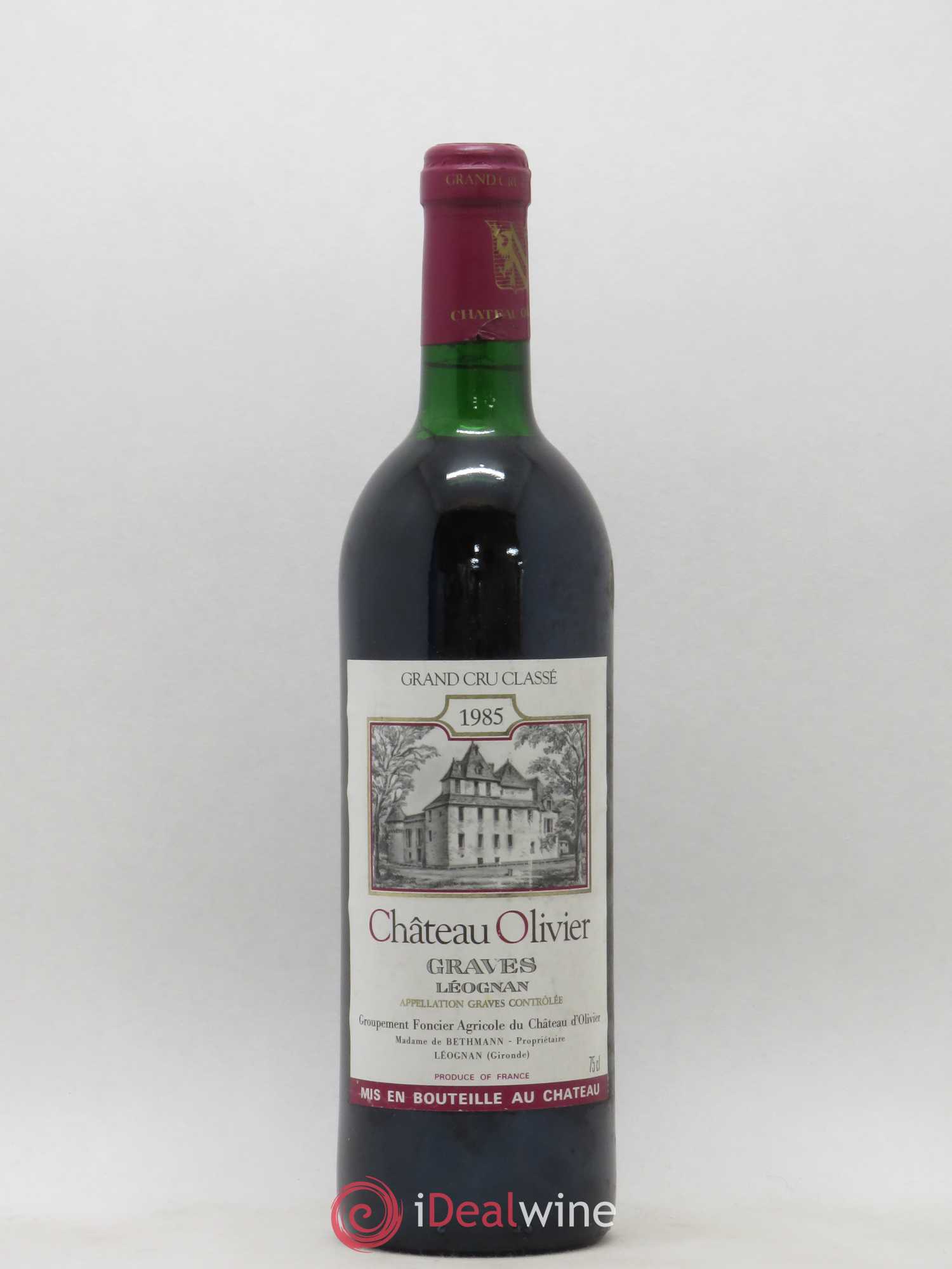 Château Olivier Cru Classé de Graves 1985 - Lot de 1 bouteille - 0