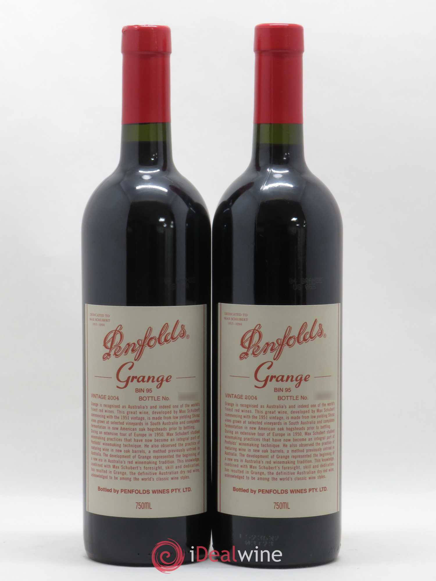 South Australia Penfolds Wines Grange Bin 95 2004 - Lot de 2 bouteilles - 0