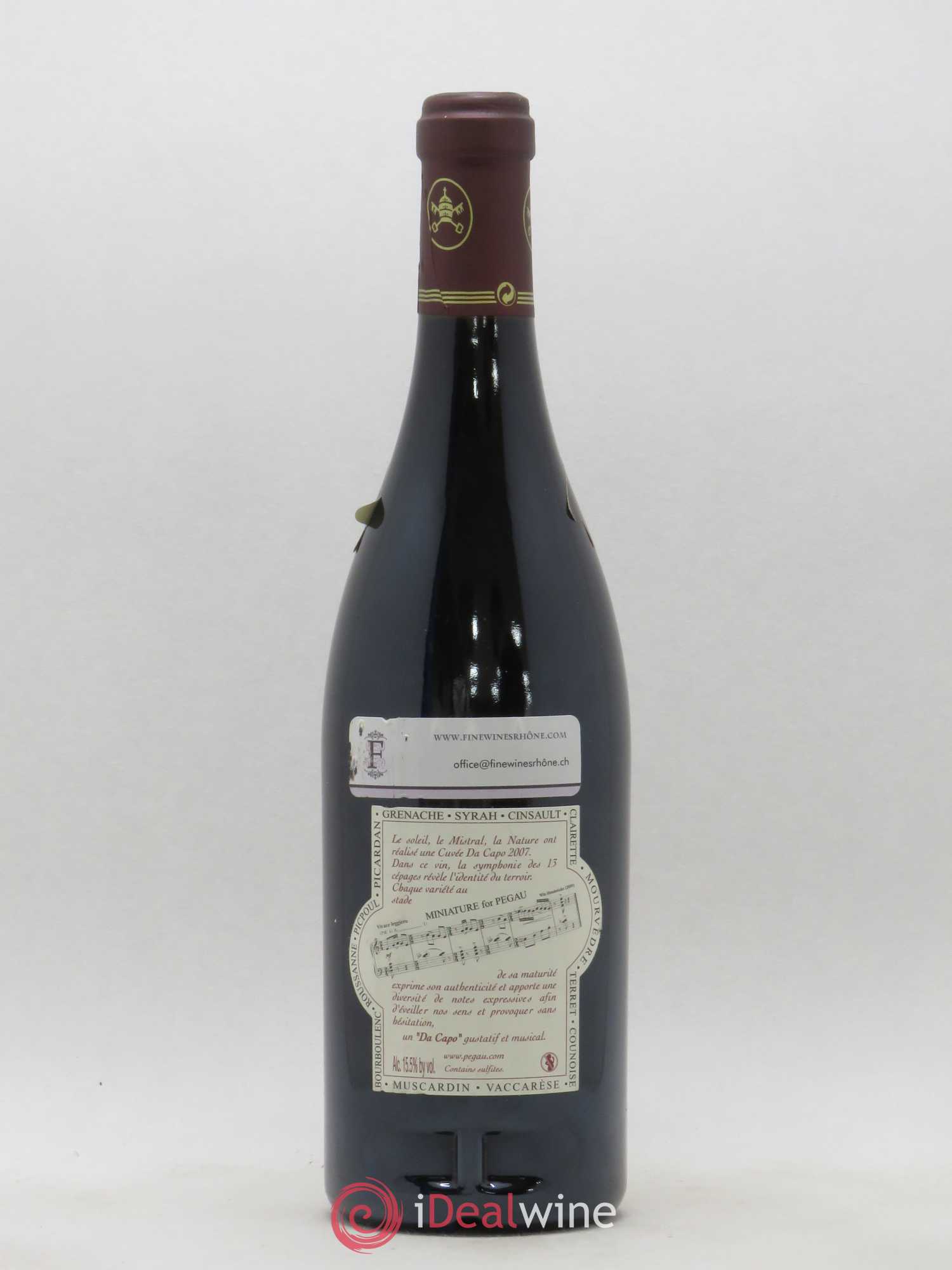 Châteauneuf-du-Pape Domaine du Pégau Cuvée Da Capo Paul et Laurence Féraud 2007 - Lot de 1 bouteille - 1