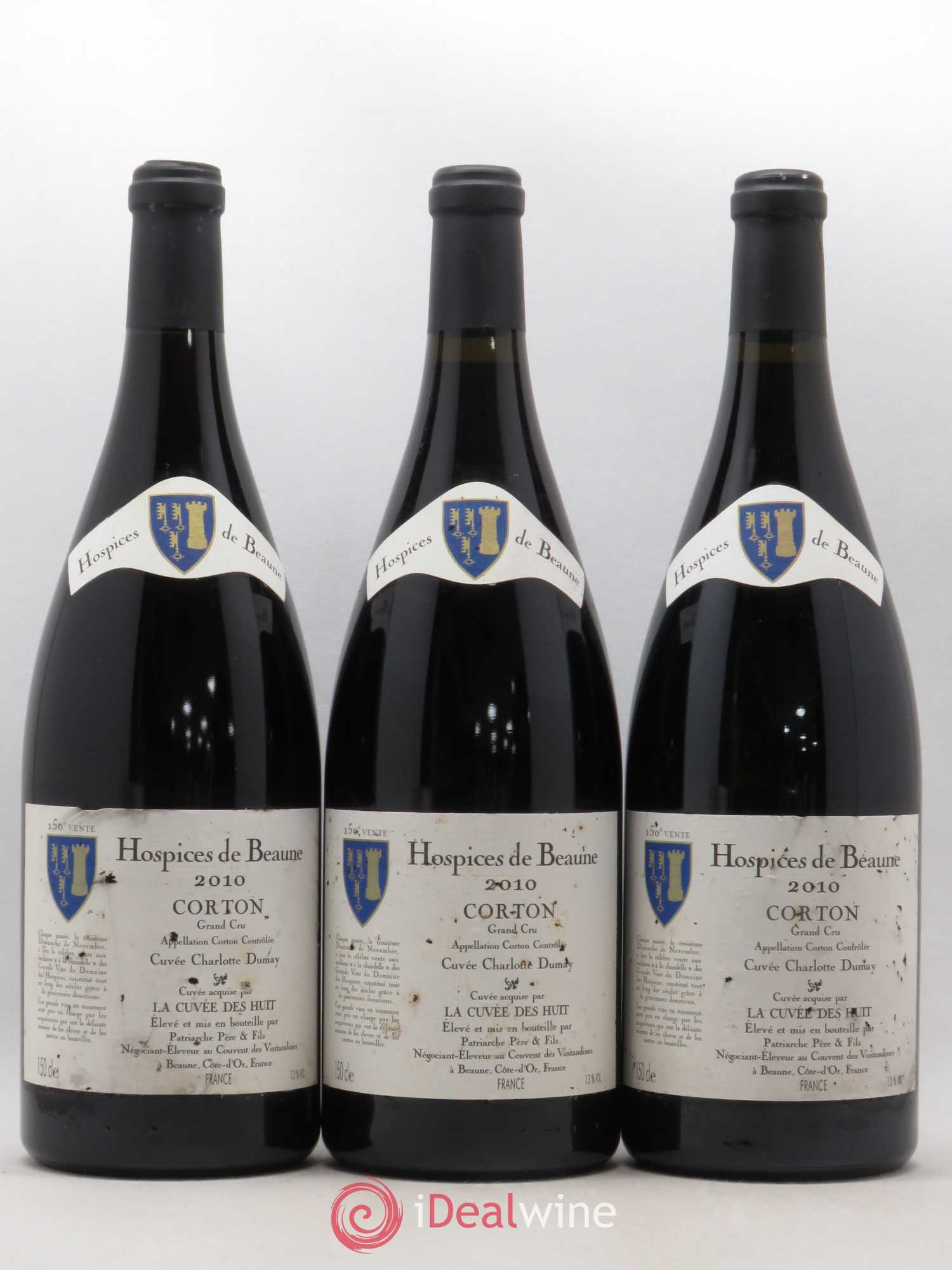 Corton Grand Cru Cuvée Charlotte Dumay Patriarche Hospices de Beaune 2010 - Posten von 3 Magnum - 0