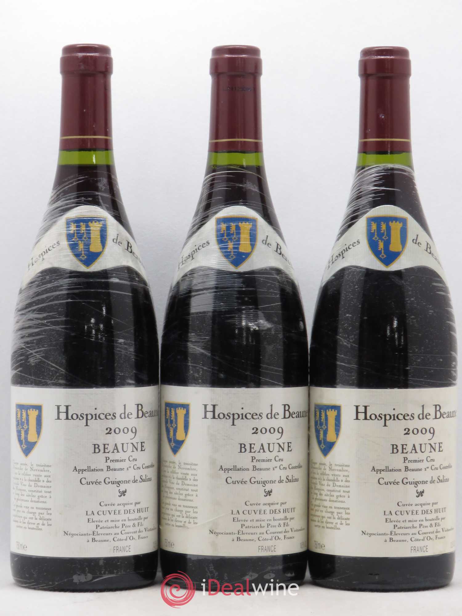 Beaune 1er Cru Hospices de Beaune Cuvée Guigone de Salins Patriarche 2009 - Posten von 3 Flaschen - 0