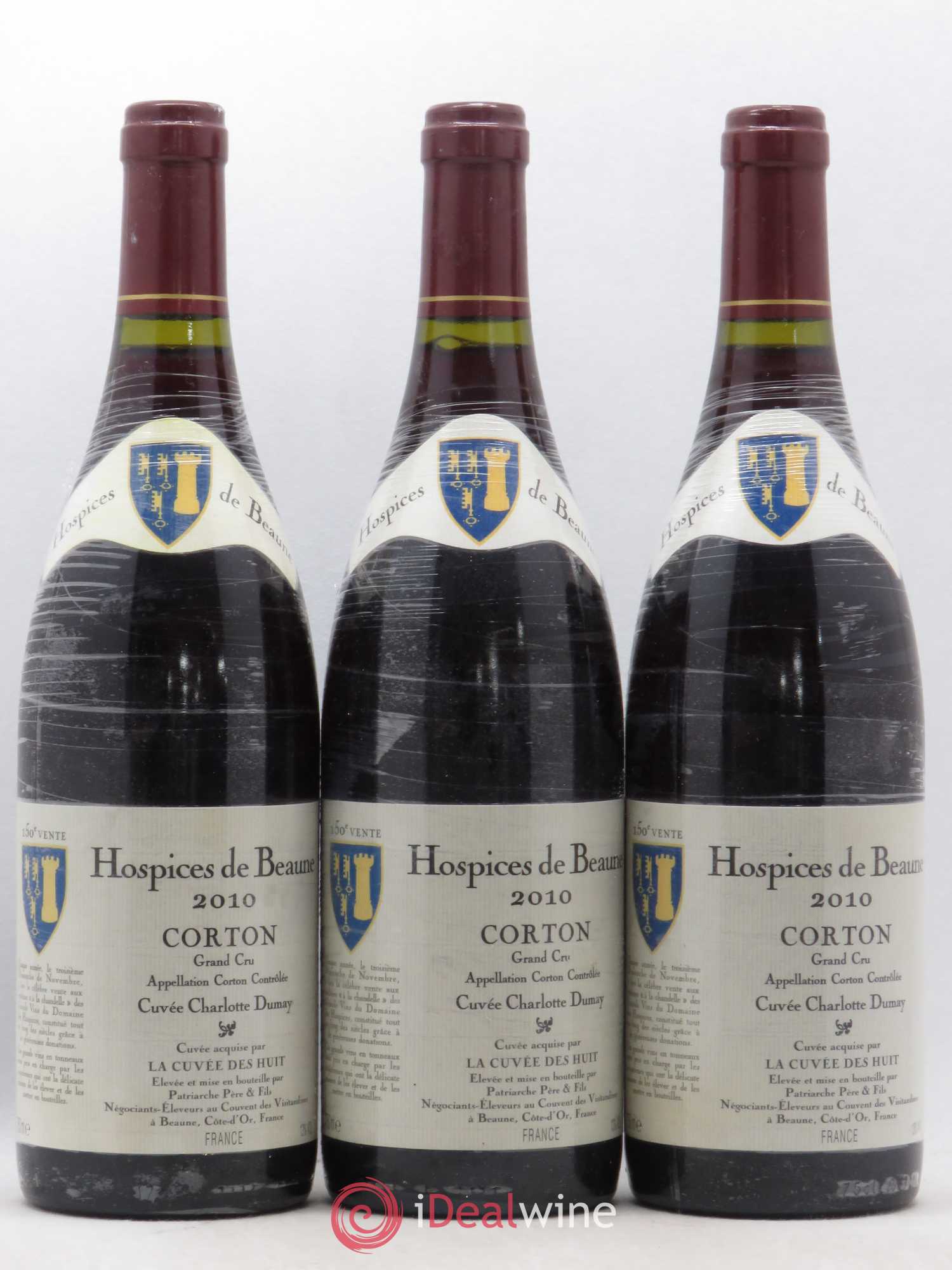 Corton Grand Cru Cuvée Charlotte Dumay Hospices de Beaune Patriarche 2010 - Posten von 3 Flaschen - 0