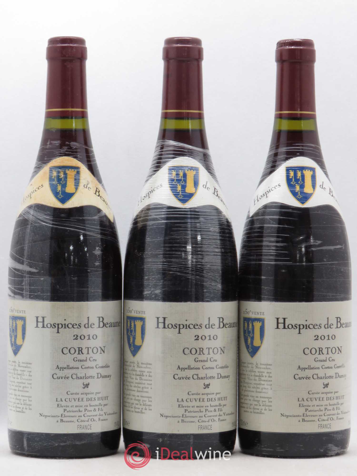 Corton Grand Cru Cuvée Charlotte Dumay Hospices de Beaune Patriarche 2010 - Posten von 3 Flaschen - 0