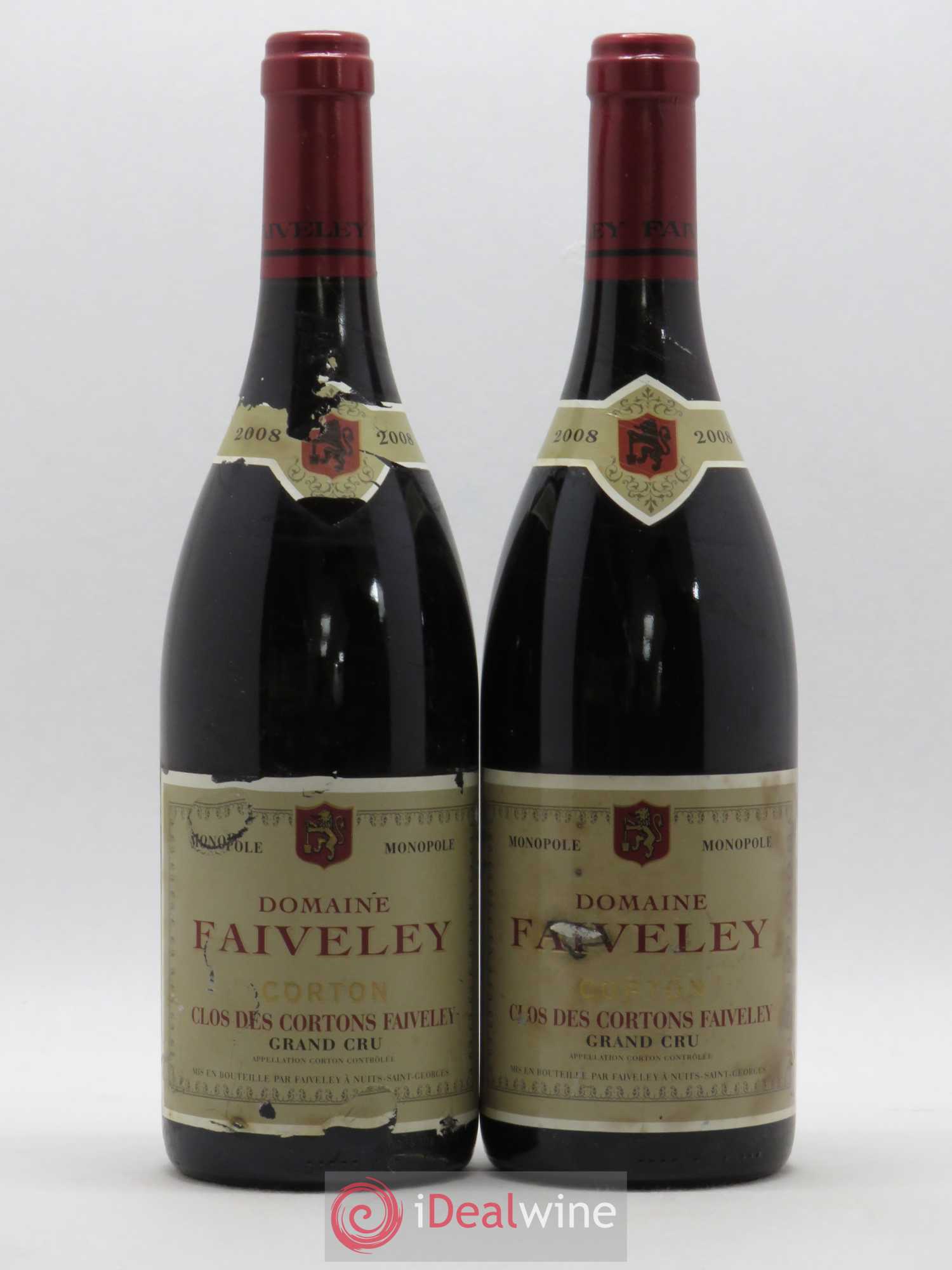 Corton Grand Cru Clos des Cortons Faiveley 2008 - Lot de 2 bouteilles - 0