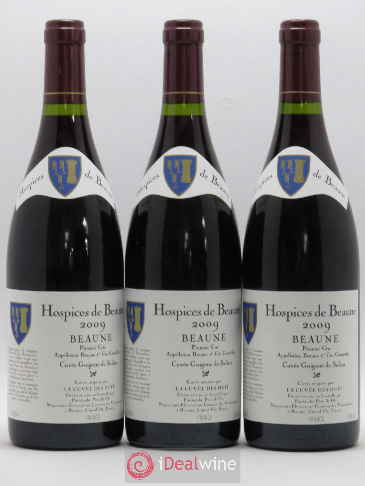 Beaune 1er Cru Cuvée Guigone de Salins Hospices de Beaune Patriarche 2009 - Posten von 3 Flaschen - 0