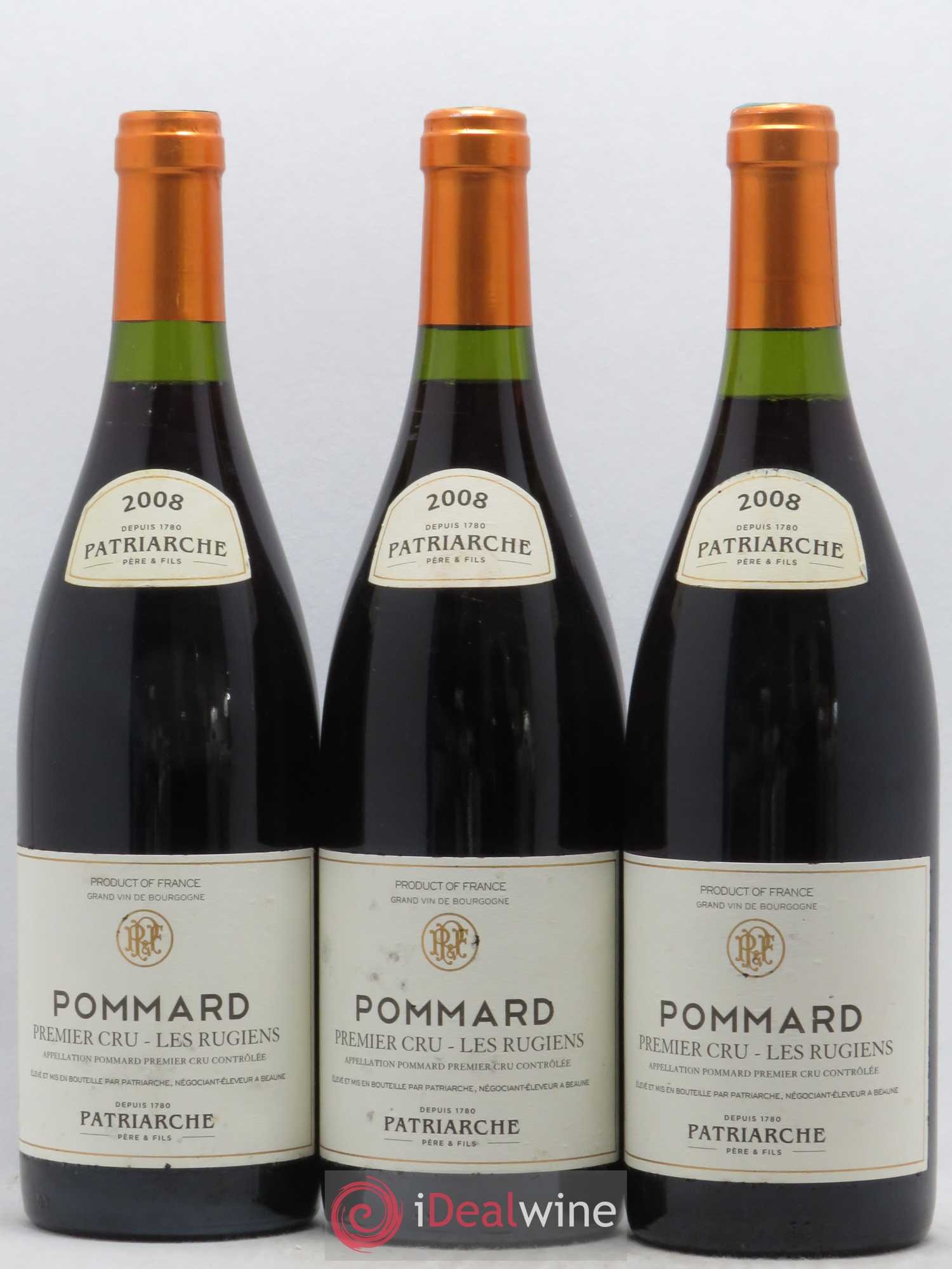 Pommard 1er Cru Rugiens Patriarche Père et Fils 2008 - Lot de 3 bouteilles - 0