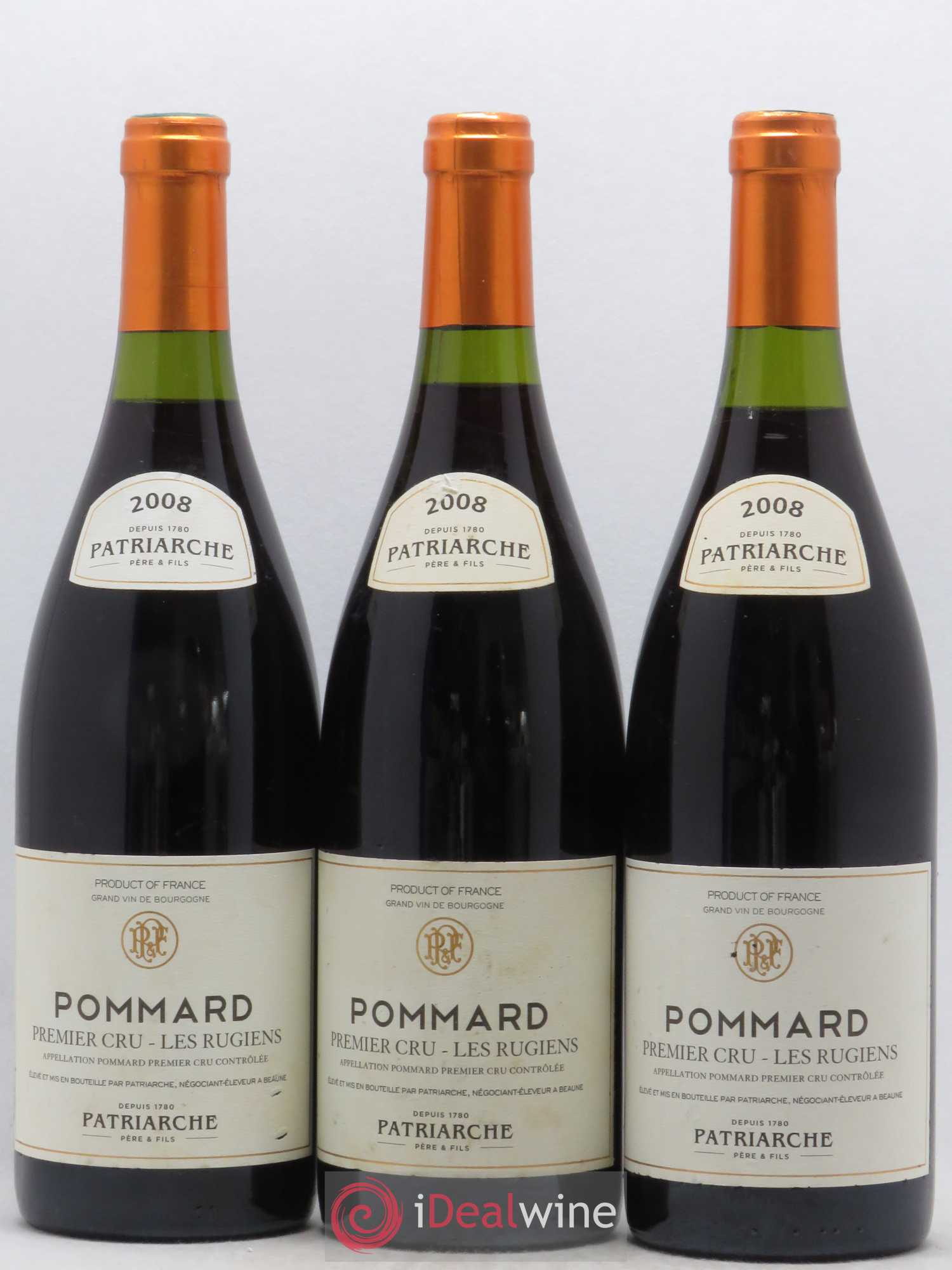 Pommard 1er Cru Rugiens Patriarche Père et Fils 2008 - Lot de 3 bouteilles - 0