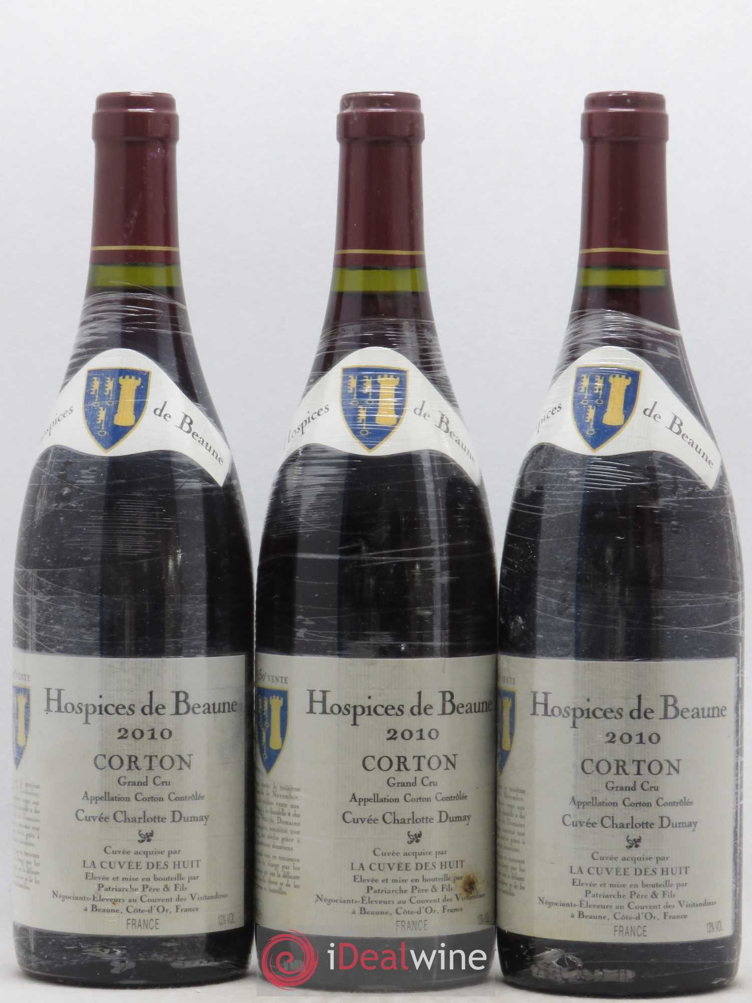 Corton Grand Cru Hospices de Beane Charlotte Dumay Patriarche Père et Fils 2010 - Posten von 3 Flaschen - 0
