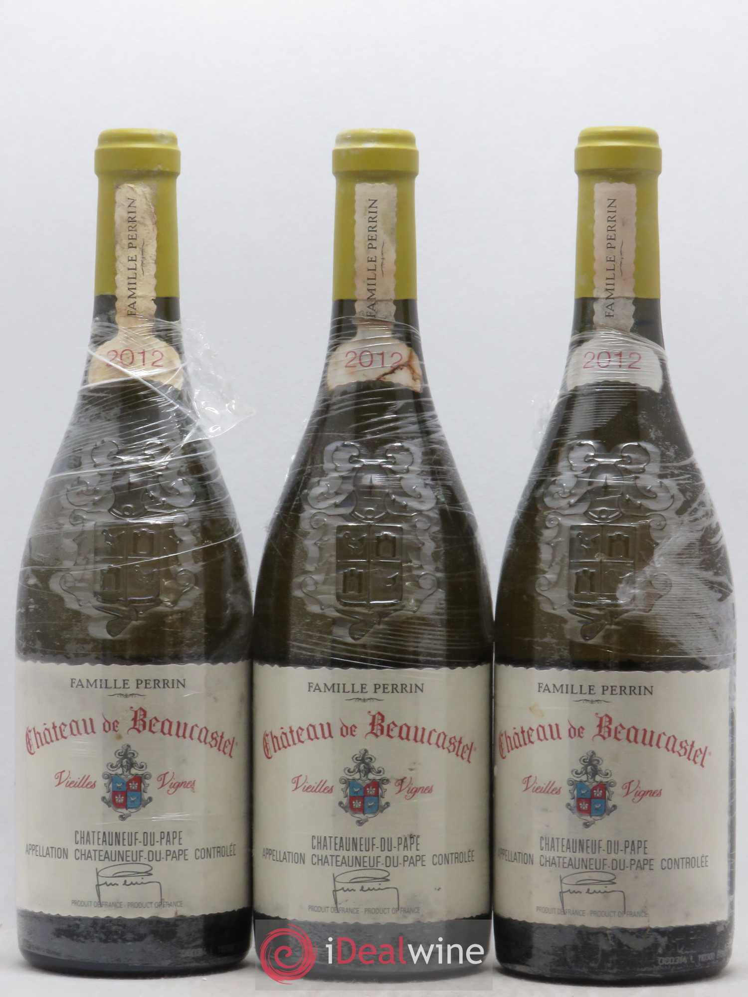 Châteauneuf-du-Pape Château de Beaucastel Vieilles vignes Roussanne Famille Perrin 2012 - Lot de 3 bouteilles - 0