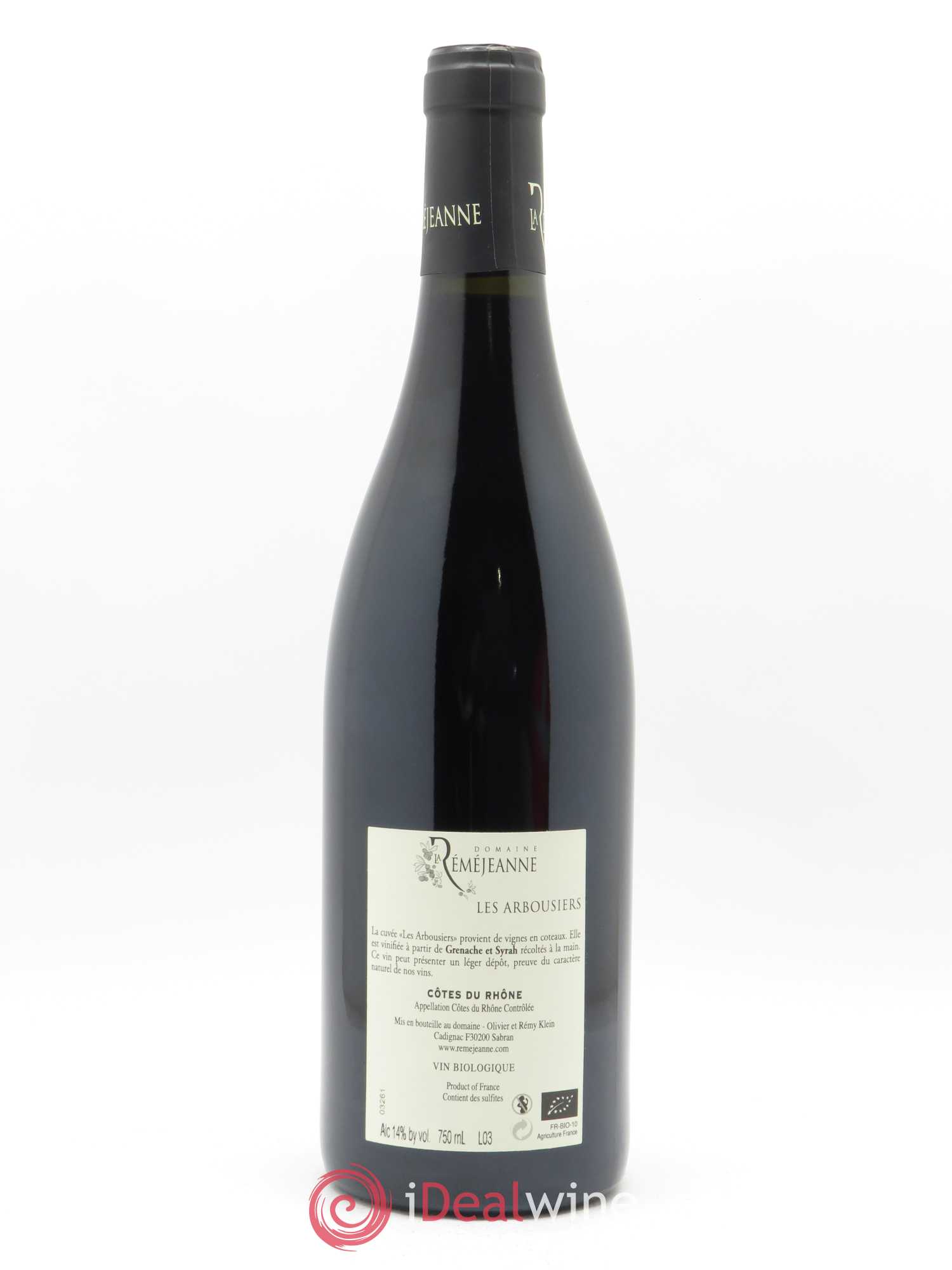 Côtes-du-Rhône Les Arbousiers La Réméjeanne 2016 - Lot de 1 bouteille - 1