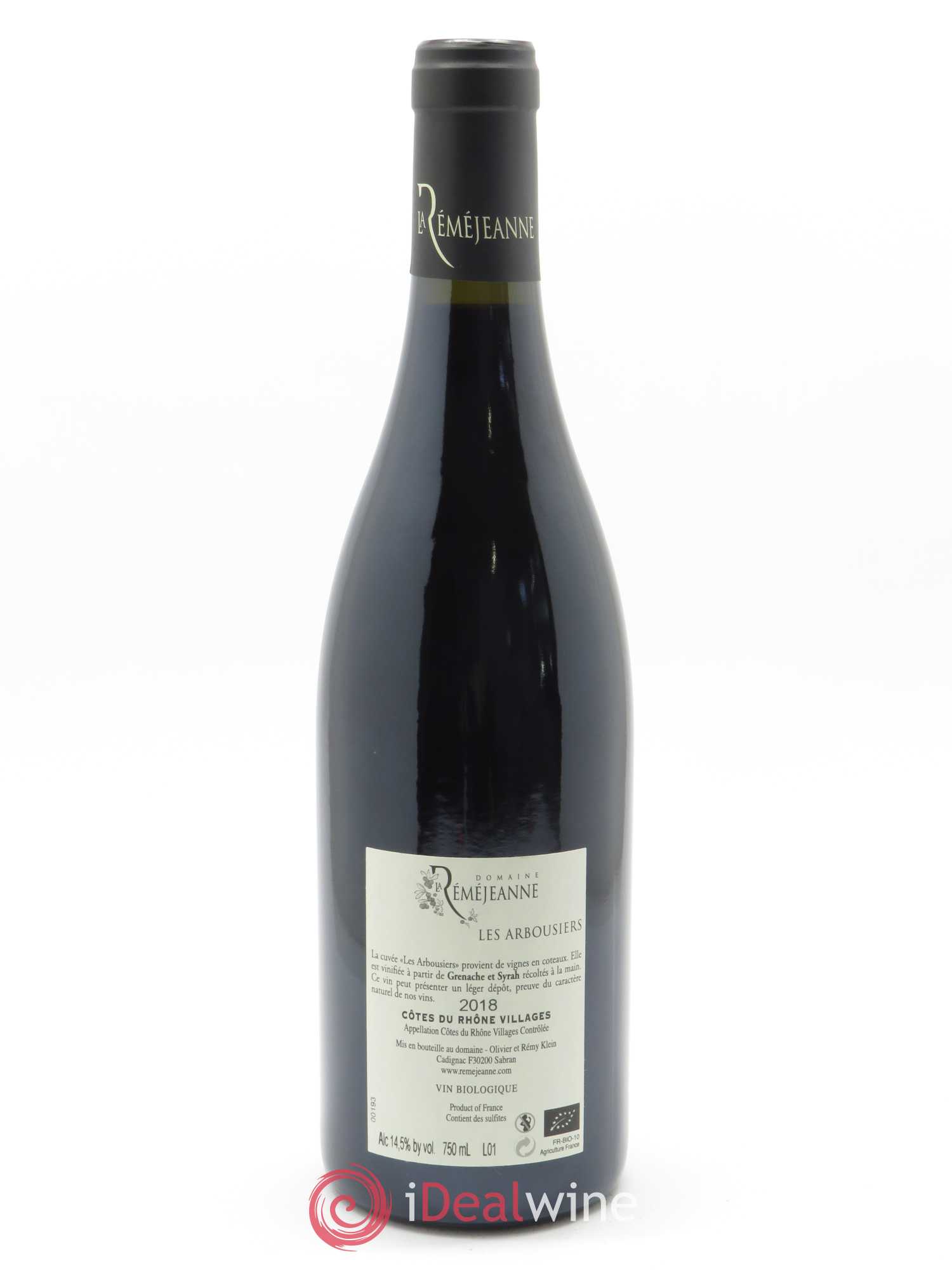 Côtes-du-Rhône Les Arbousiers La Réméjeanne 2018 - Lot de 1 bouteille - 1