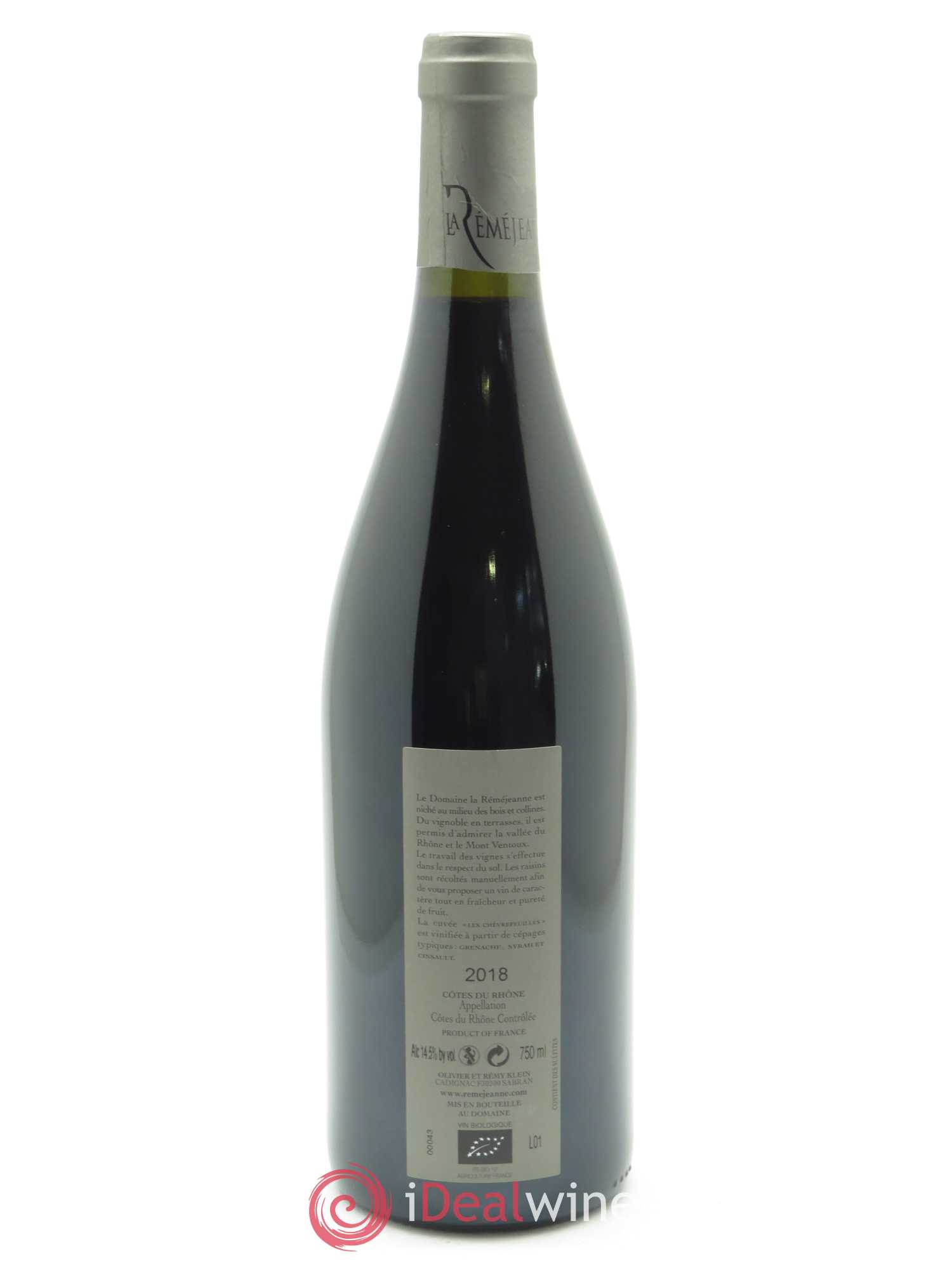 Côtes-du-Rhône Les Chèvrefeuilles La Réméjeanne 2018 - Lot de 1 bouteille - 1