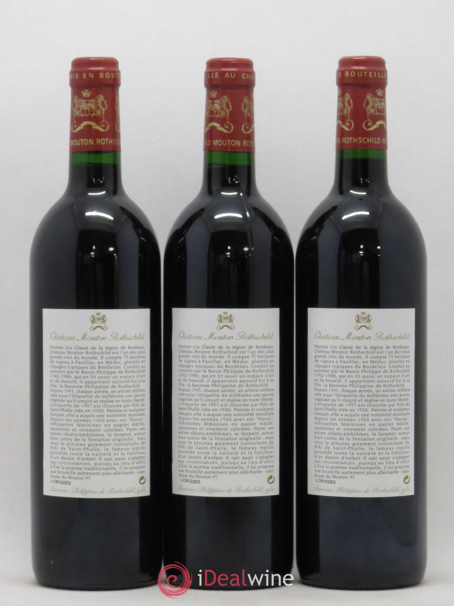 Château Mouton Rothschild 1er Grand Cru Classé 1997 - Lot de 12 bouteilles - 2