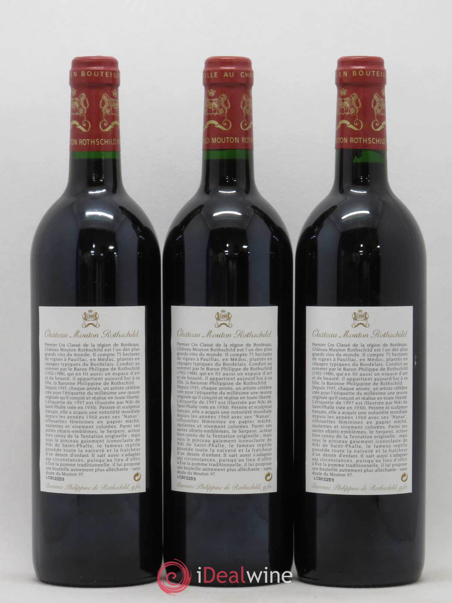 Château Mouton Rothschild 1er Grand Cru Classé 1997 - Lot de 12 bouteilles - 6