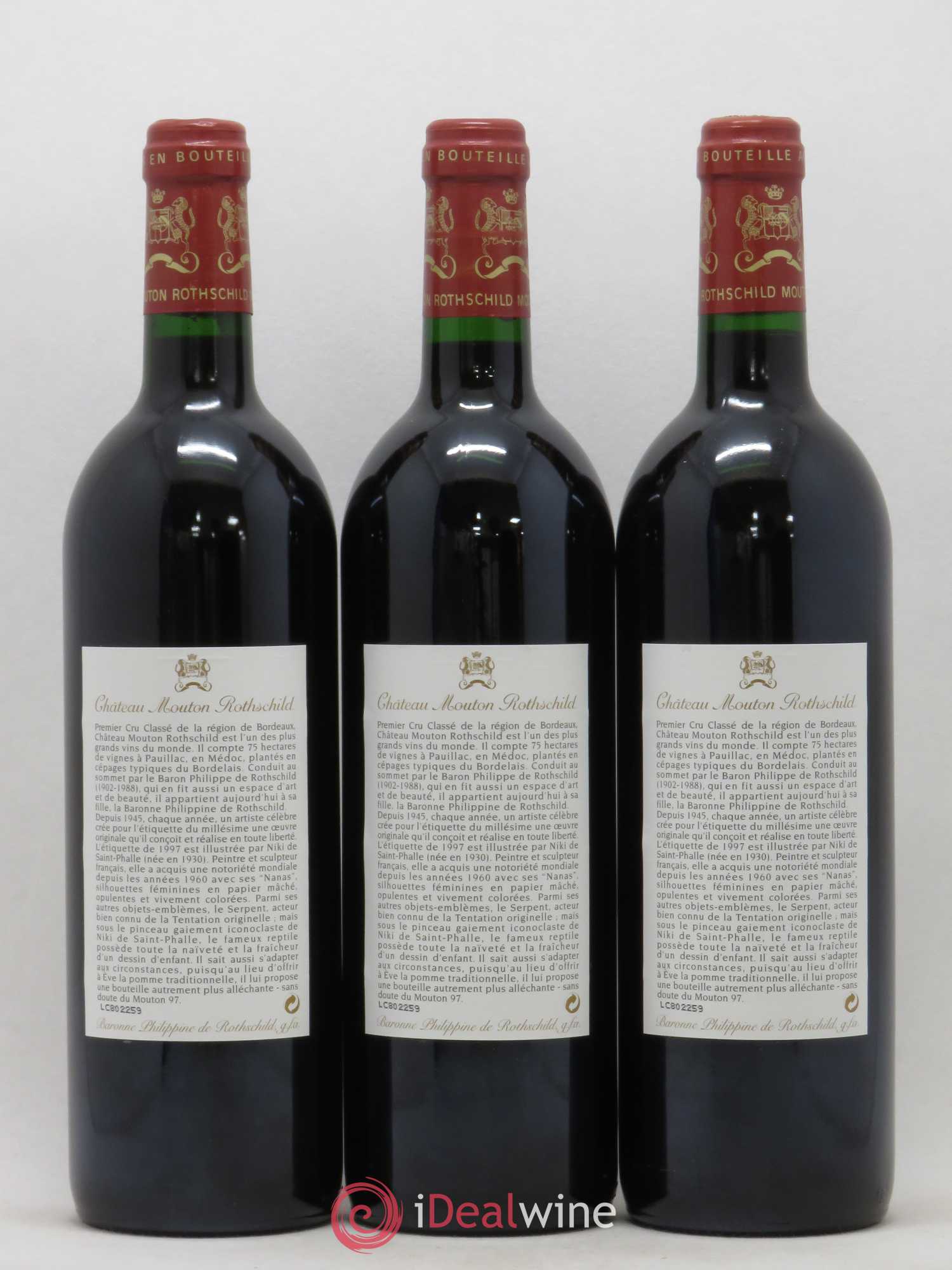 Château Mouton Rothschild 1er Grand Cru Classé 1997 - Lot de 12 bouteilles - 8
