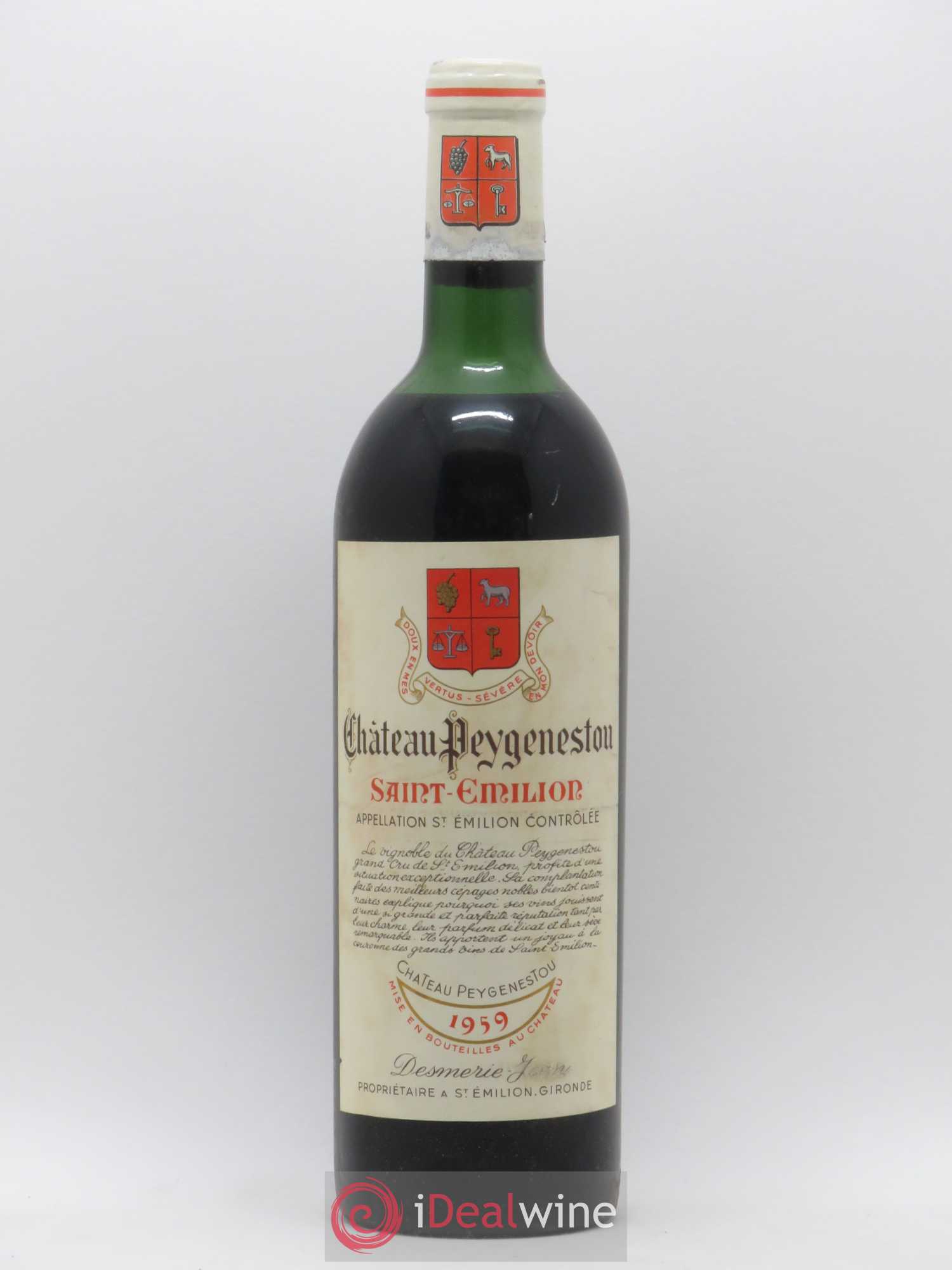 Saint-Émilion Château Peygeneston 1959 - Posten von 1 Flasche - 0