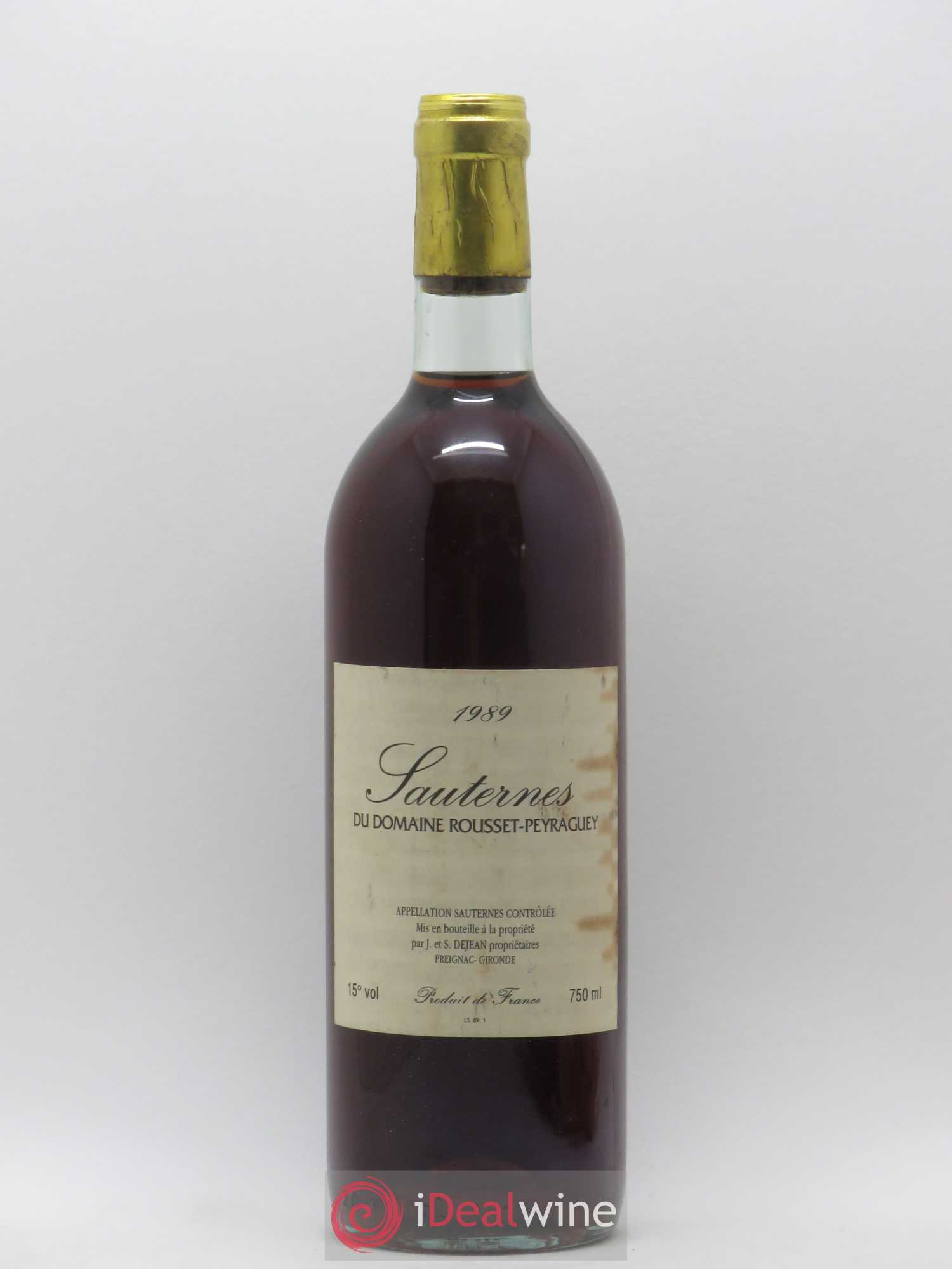 Rousset Peyraguey 1989 - Posten von 1 Flasche - 0