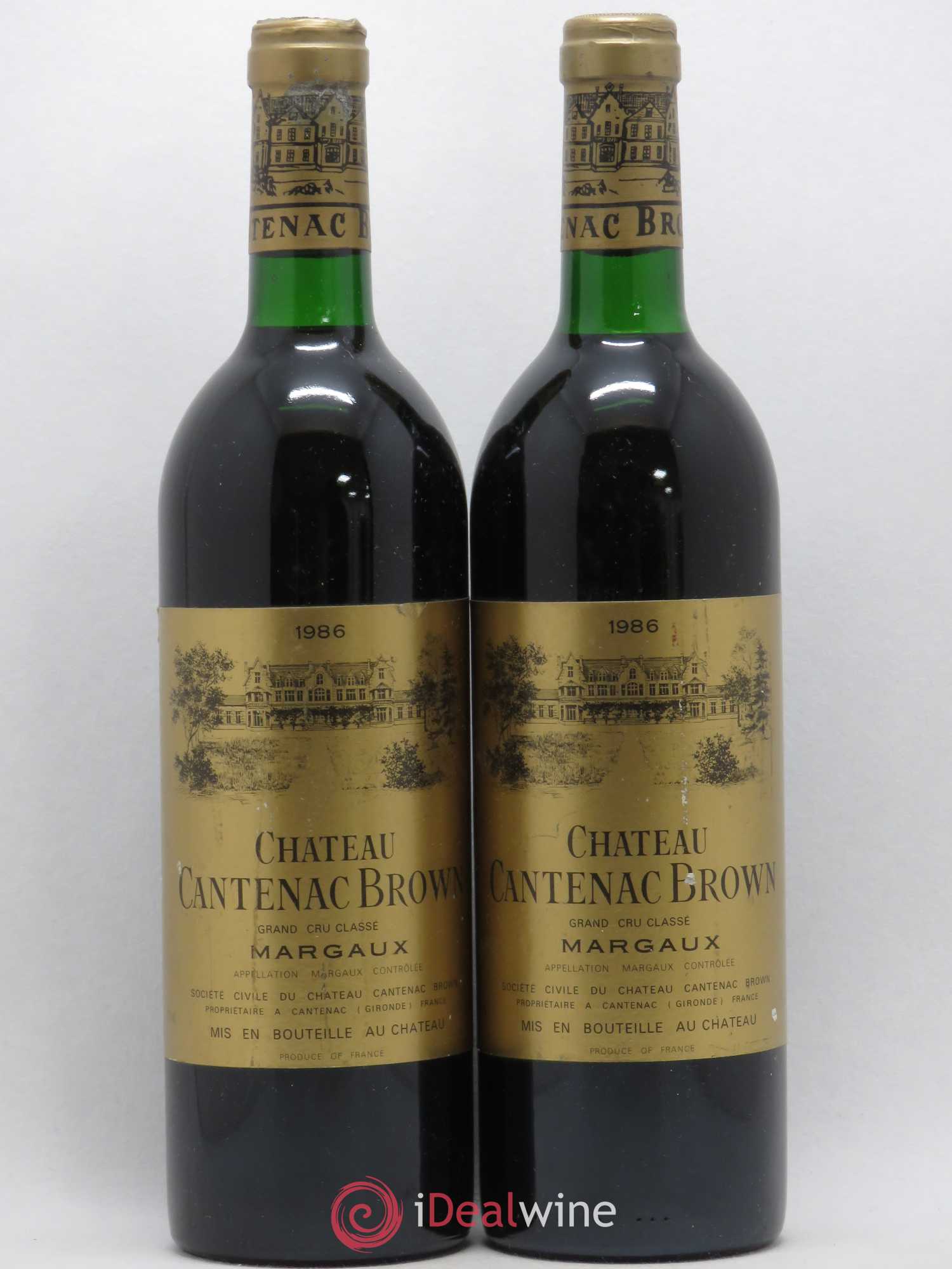 Château Cantenac Brown 3ème Grand Cru Classé 1986 - Lot de 2 bouteilles - 0